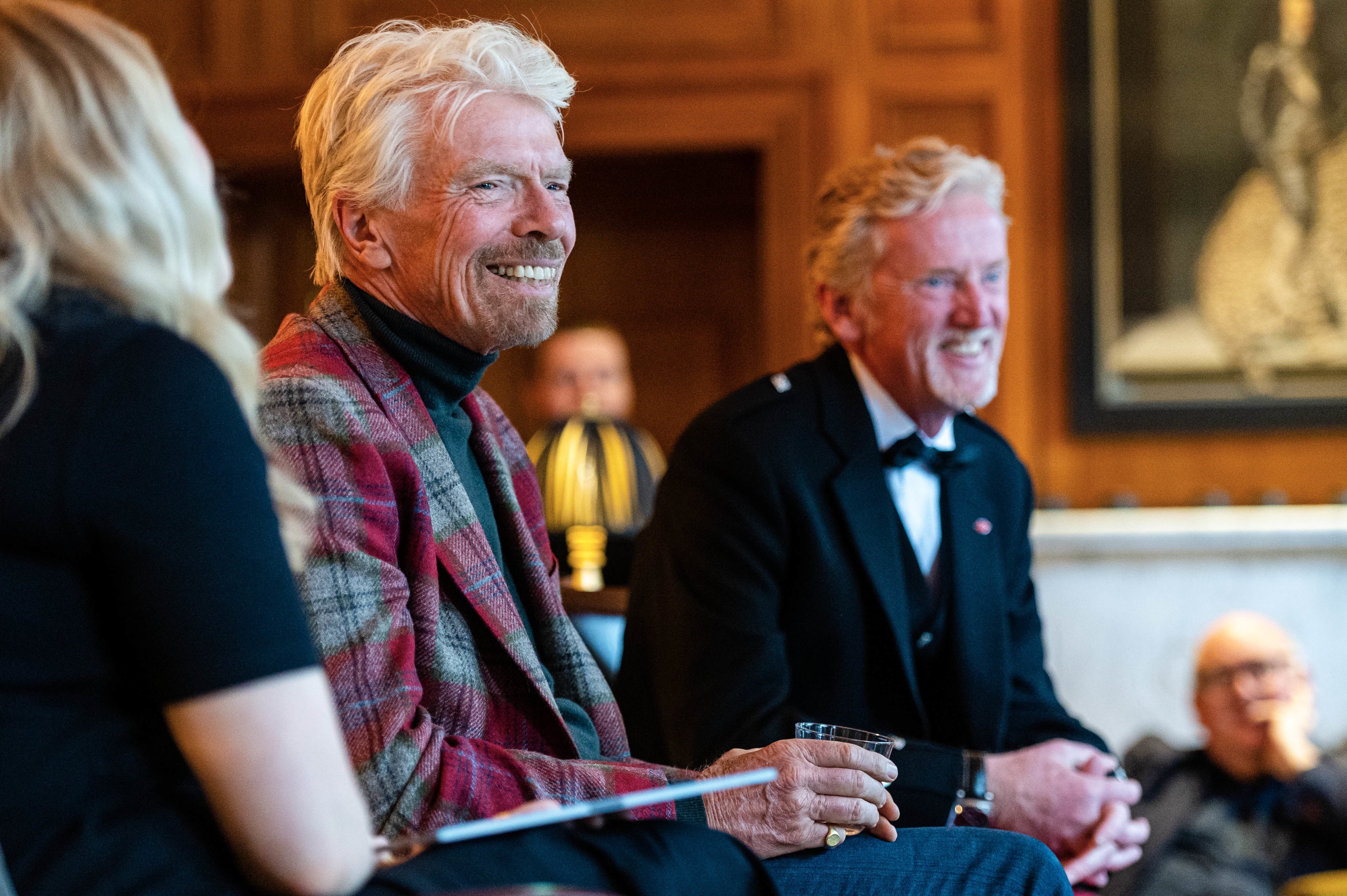 Sir Richard Branson (centre) and CEO of Virgin Hotels James Bermingham