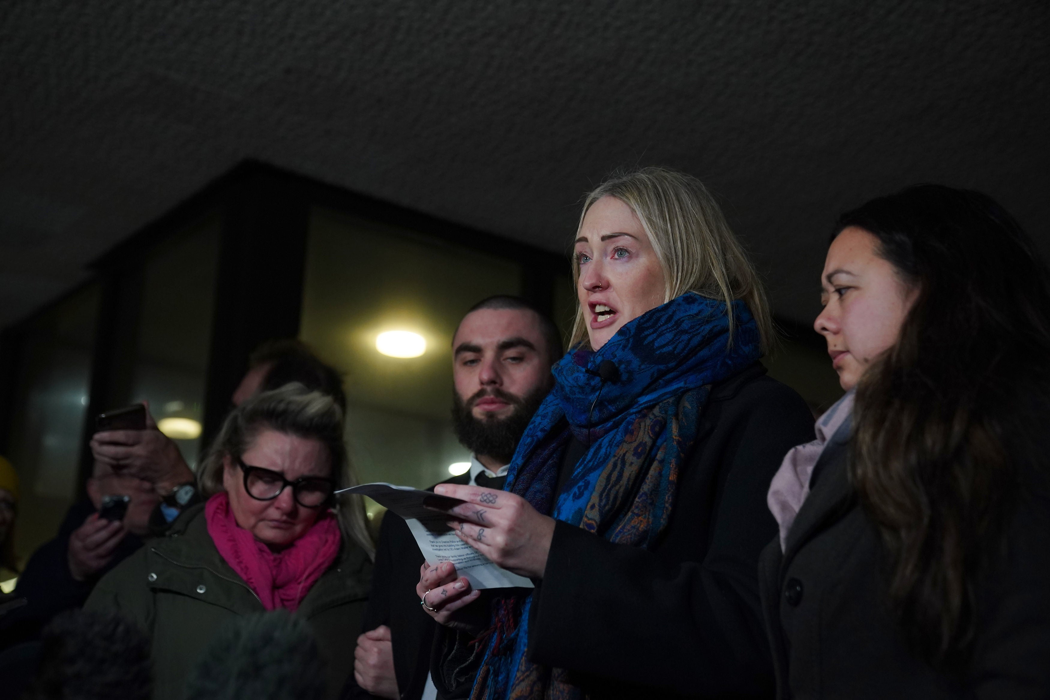 Brianna Ghey's mother Esther Ghey making a statement to the waiting media outside Manchester Crown Court, after a boy and a girl, both 16, were found guilty of the murder of her daughter