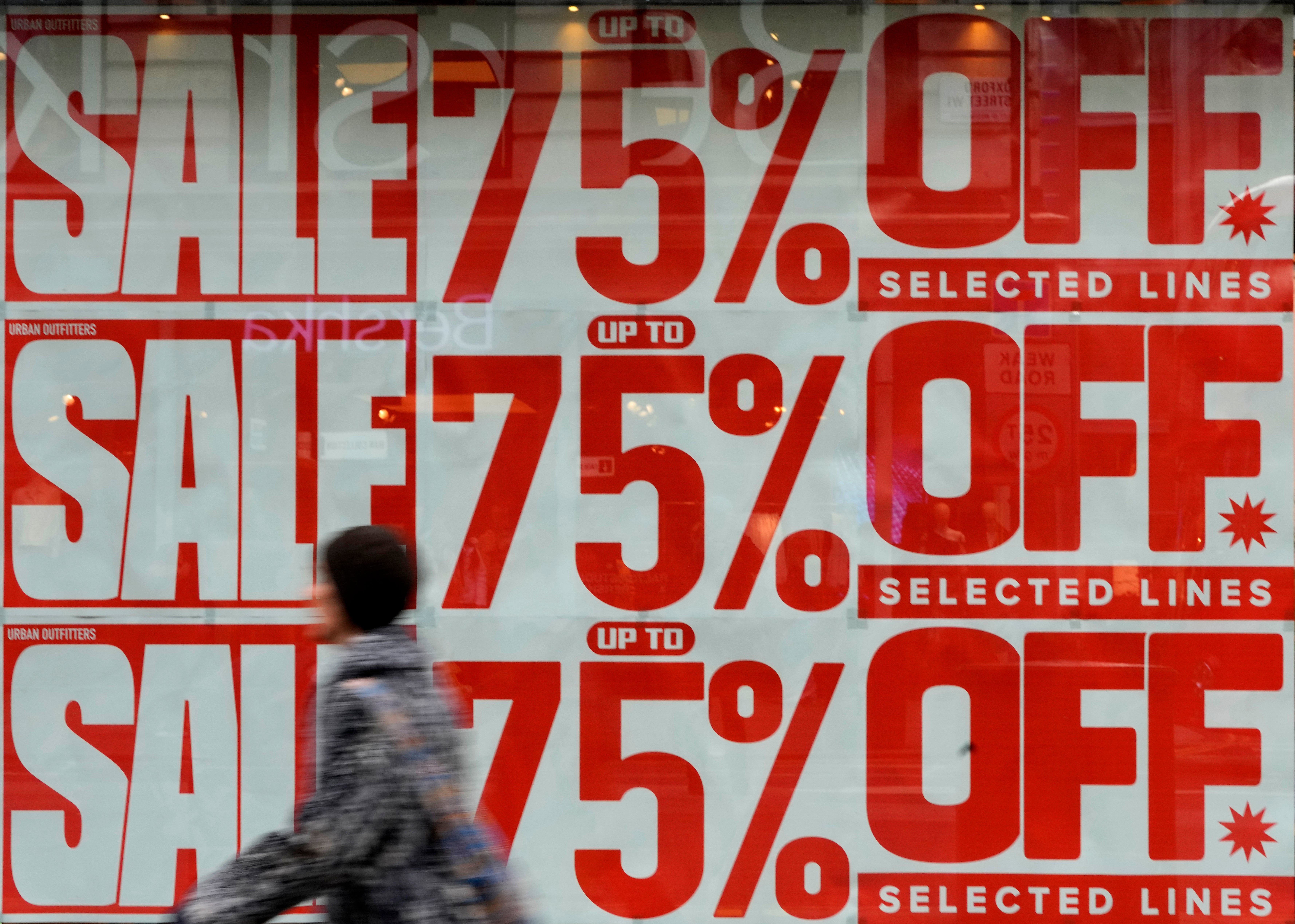 Shoppers on London’s Oxford Street on Wednesday as the inflation figures were announced