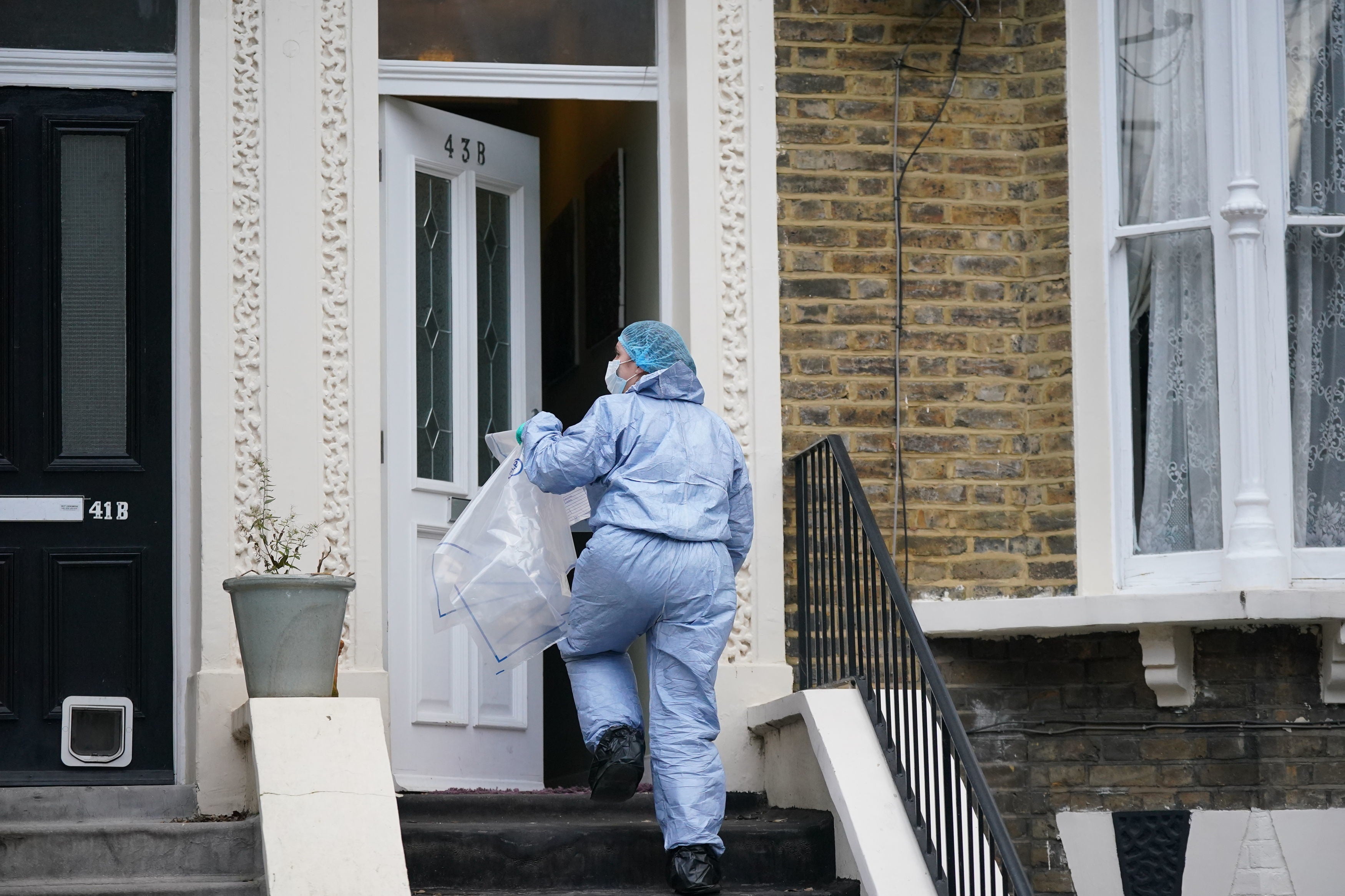 The investigation is centred on one of the houses which lines the narrow street