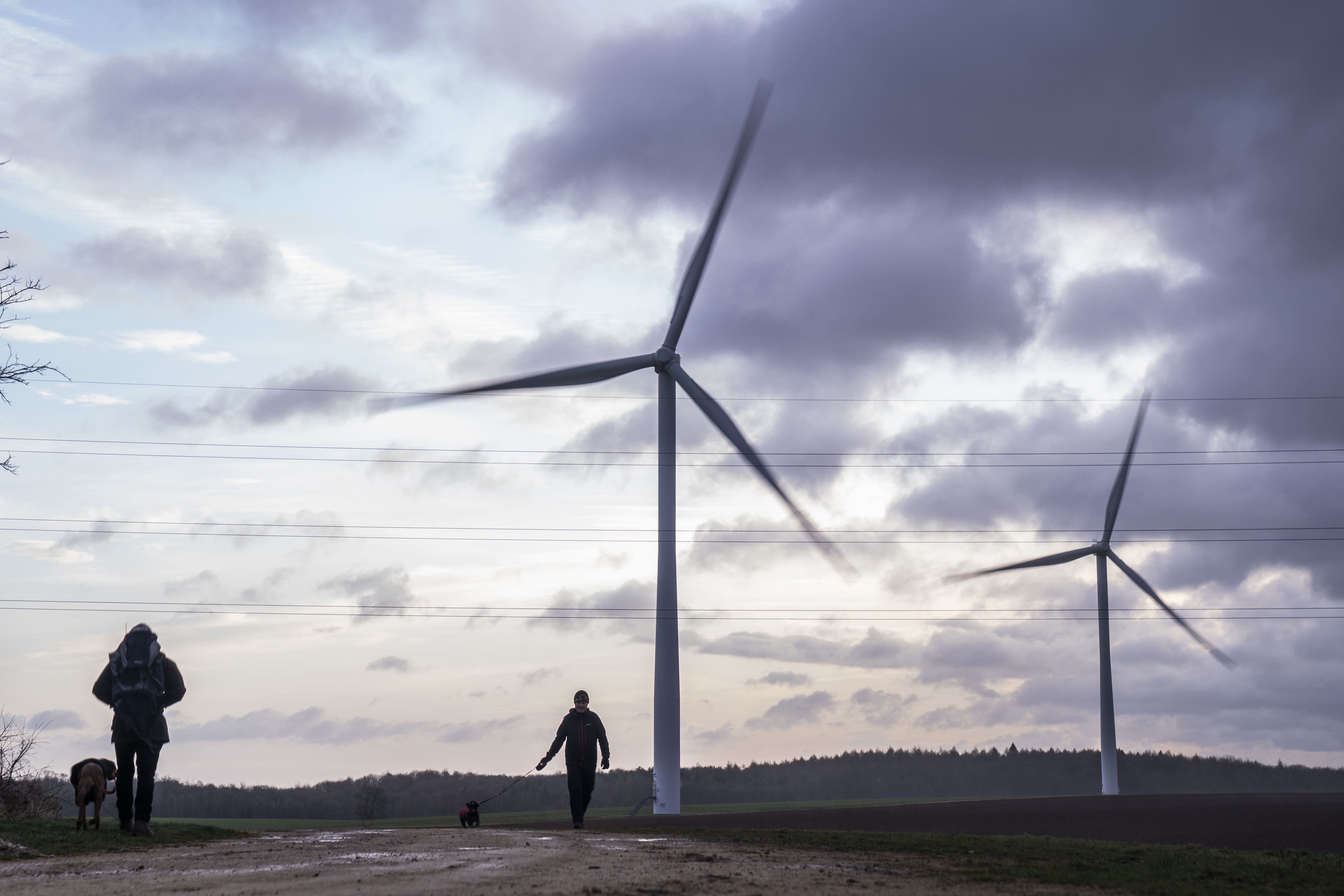 Turbines have benefited from strong winds over the last day. (Danny Lawson/PA)