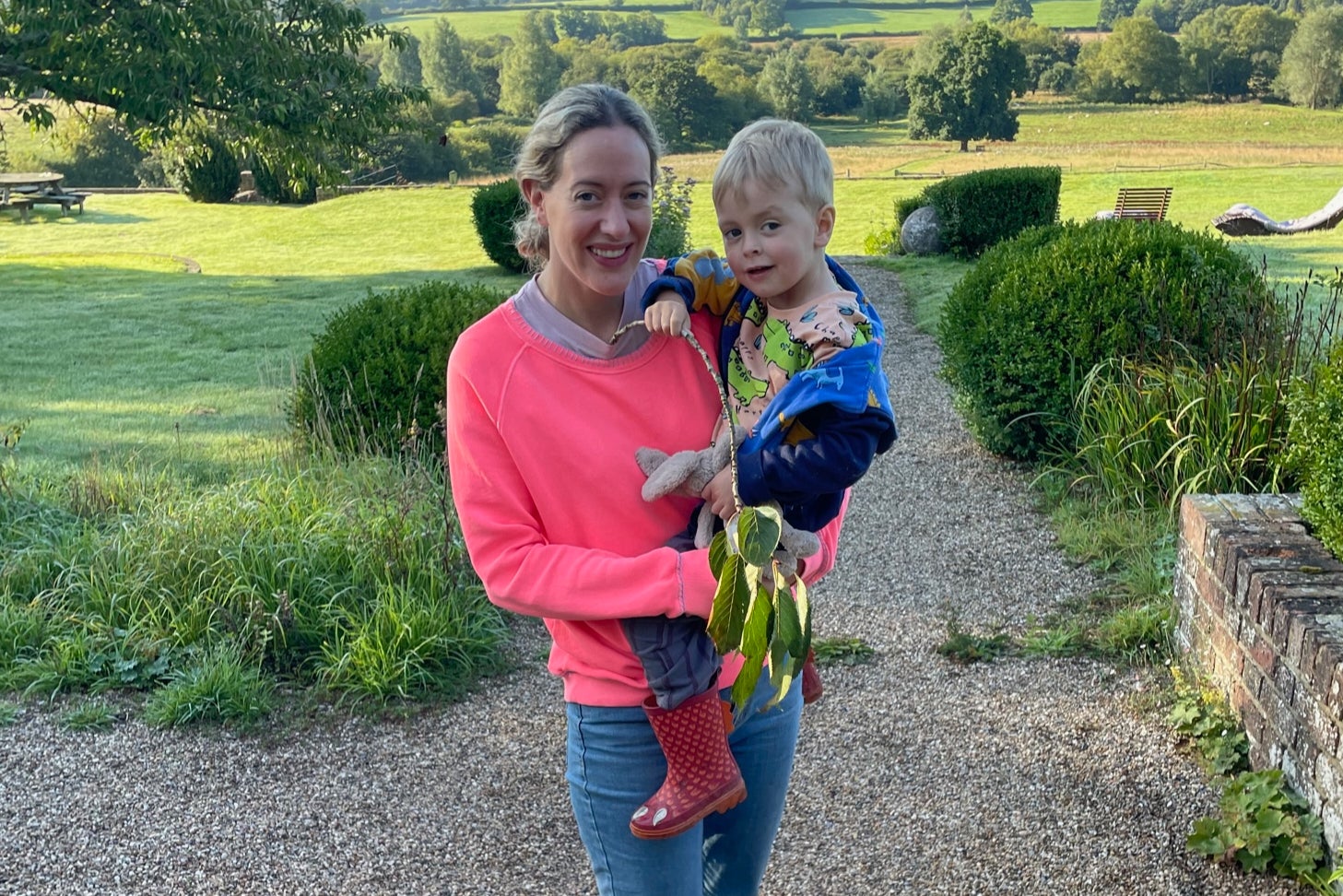 Polly Dunbar and her son, Nat