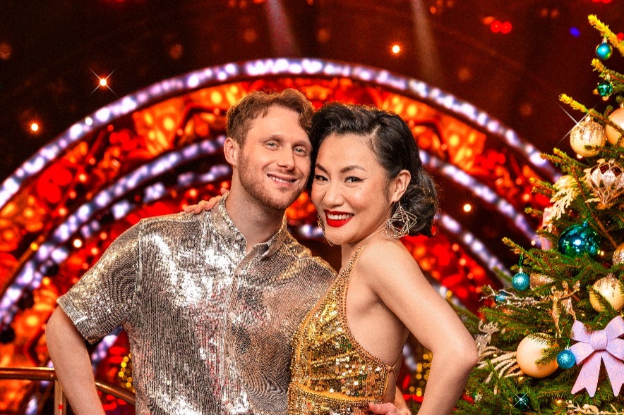 Christmas winners: Jamie Borthwick and his partner Nancy Xu