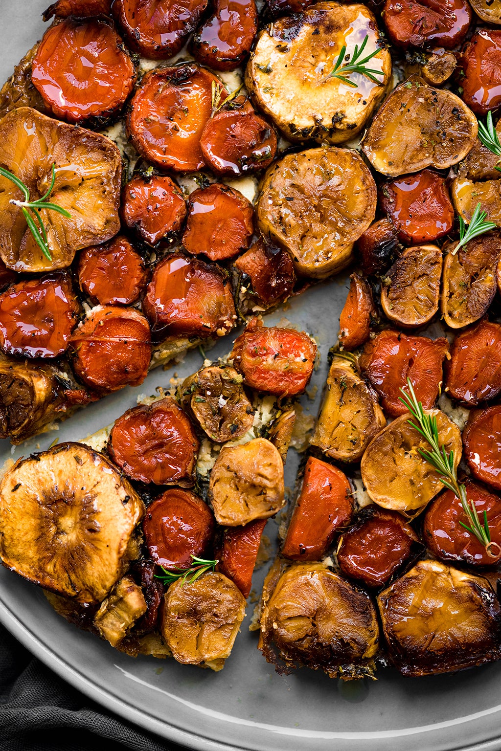 An earthy yet elegant upside-down tart that transforms leftovers into a masterpiece