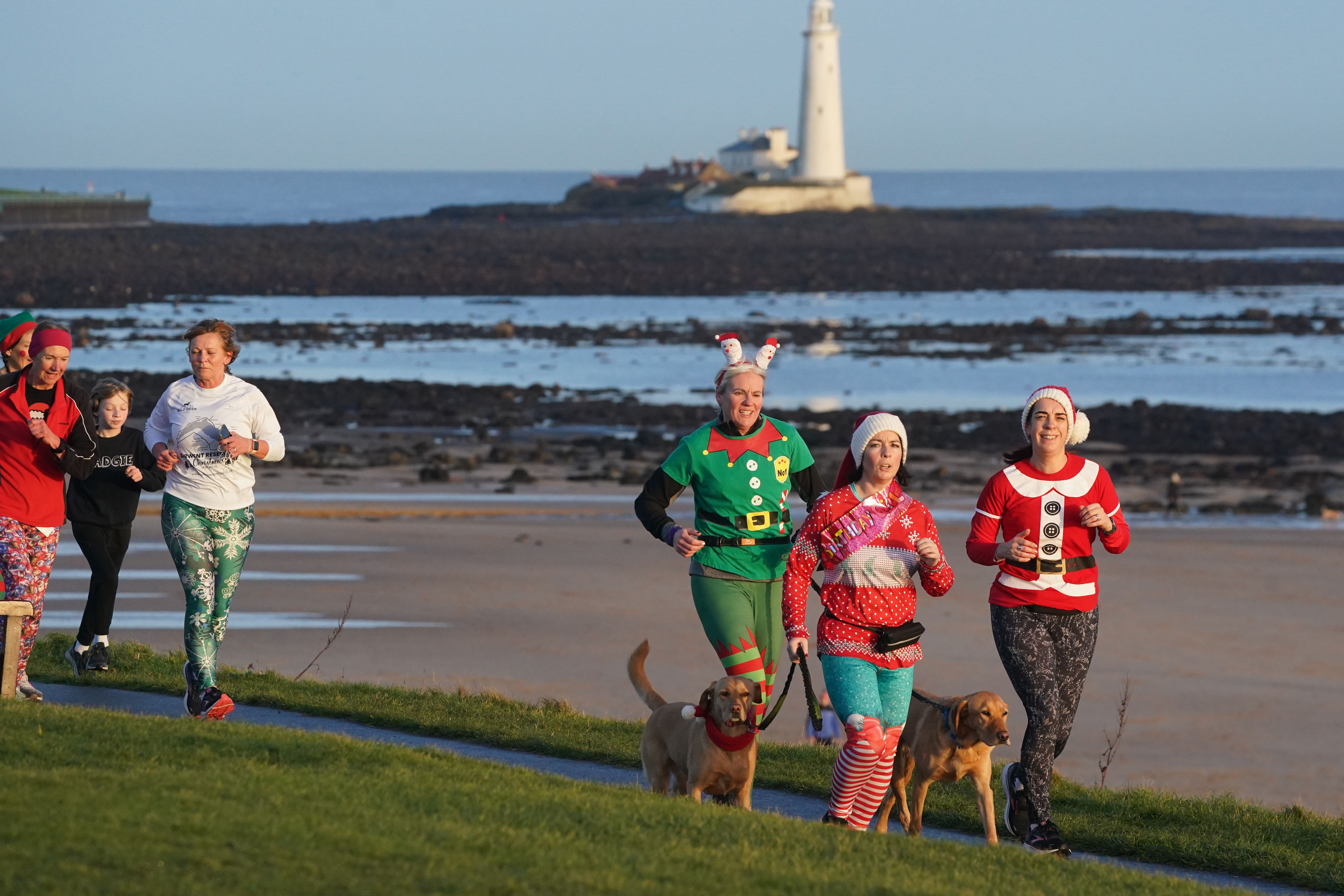 Runners take part in the Christmas Eve park run at Whitley Bay