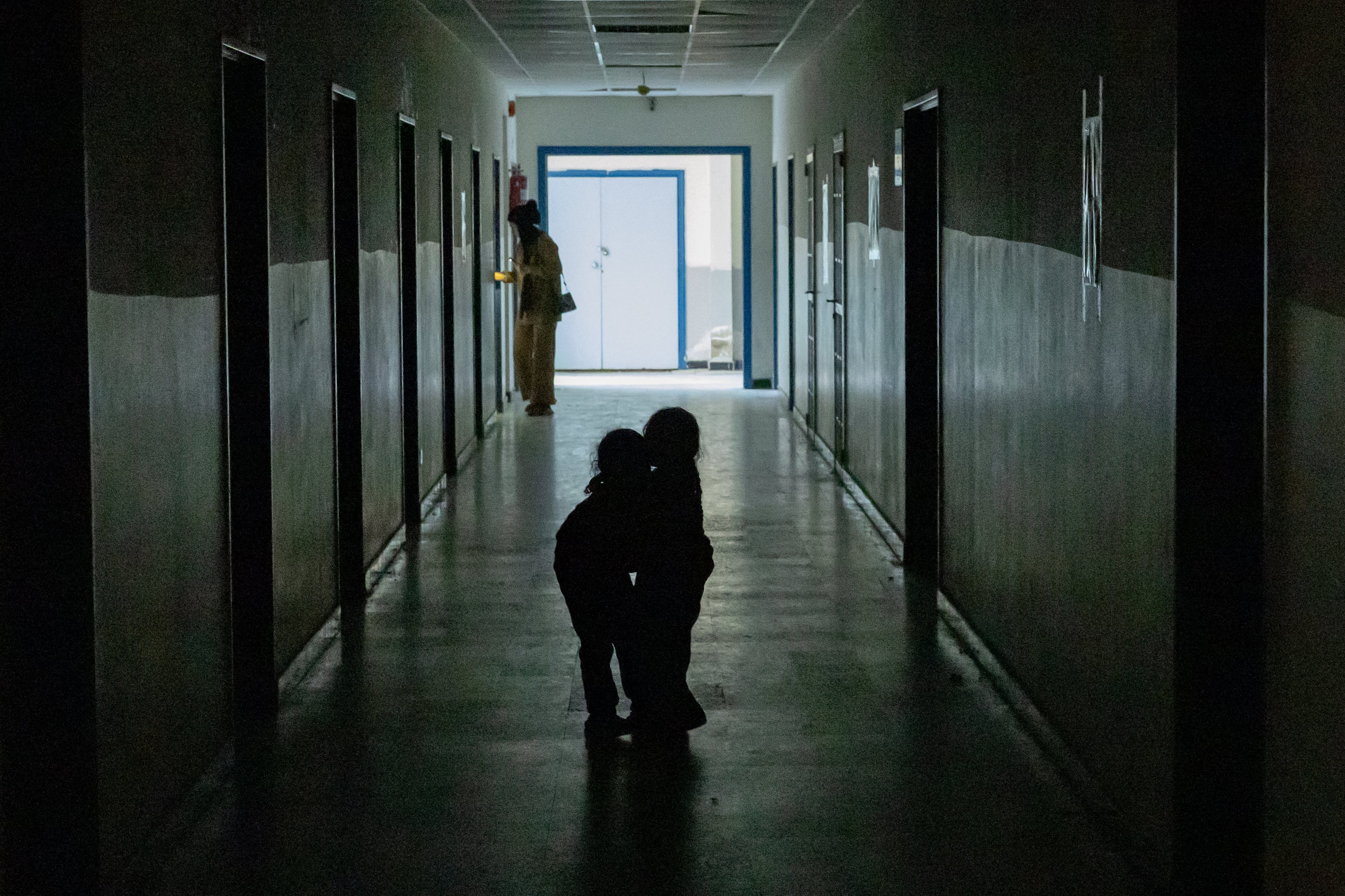 The school in Tyre where a number of families are staying, having been forced to leave their homes