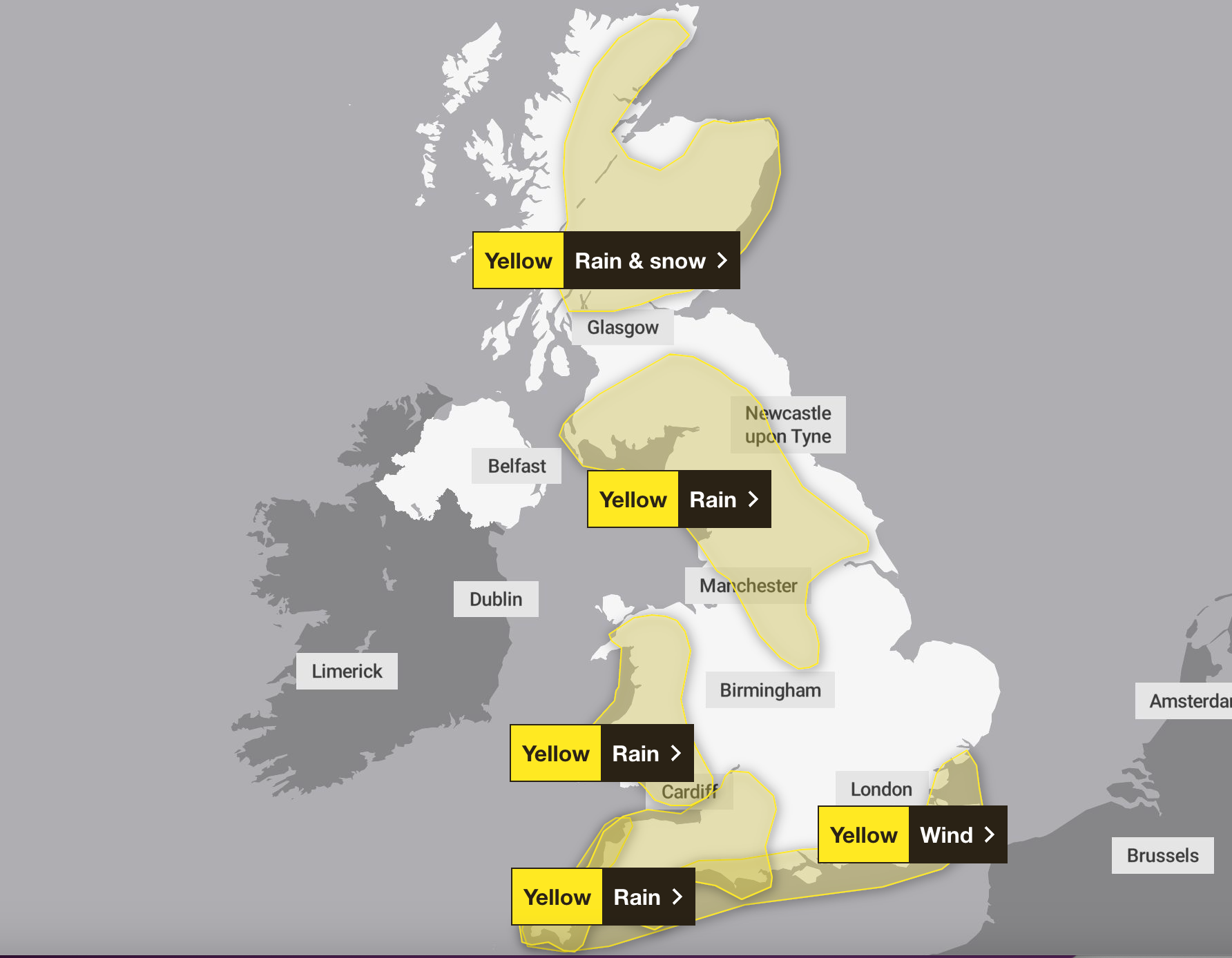 Britain is set to be battered by heavy rain and flooding