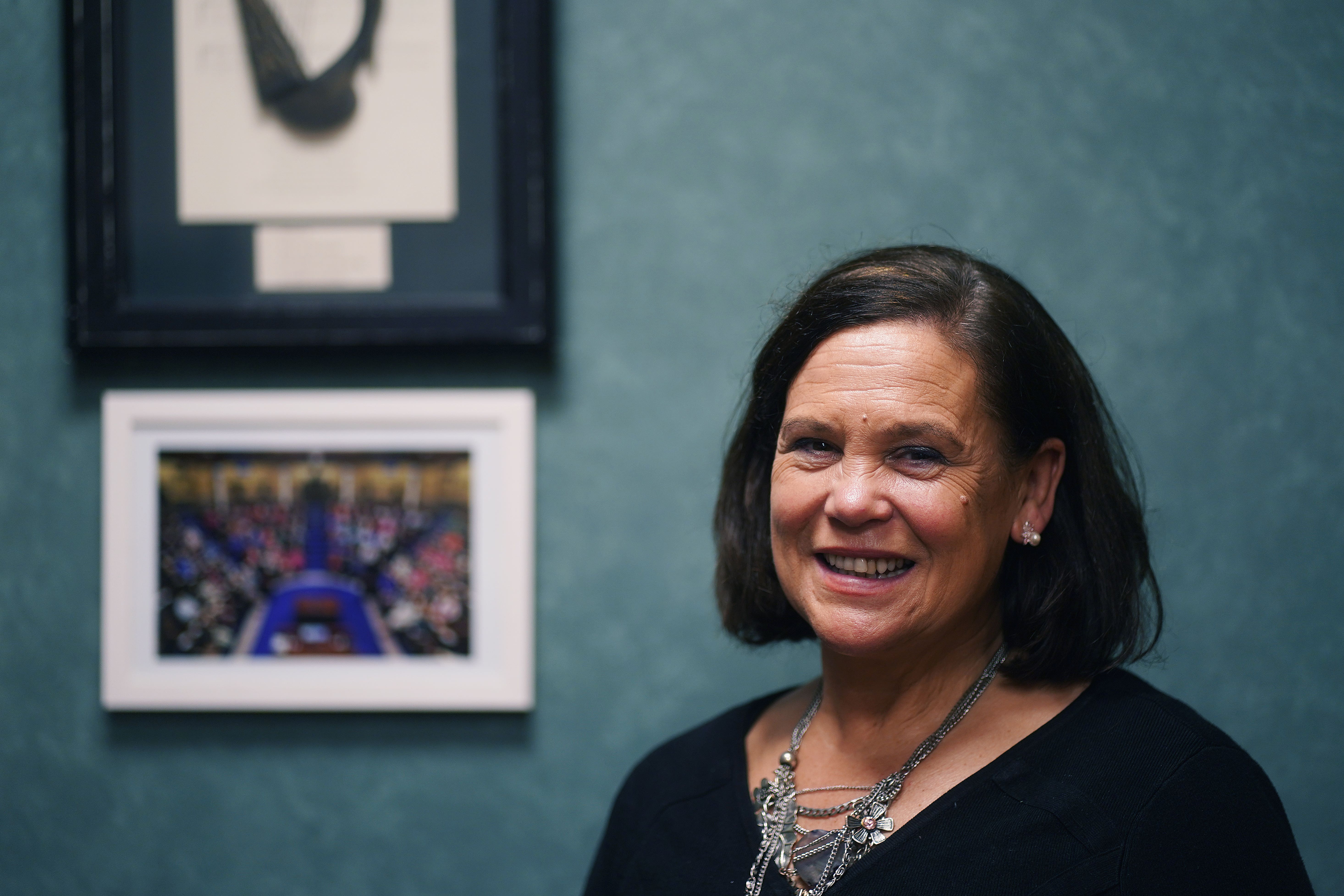 Sinn Fein leader Mary Lou McDonald during an interview at her office in Leinster House, Dublin. (Brian Lawless/PA)