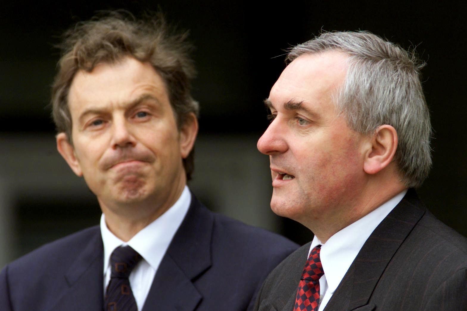 Prime Minister Tony Blair and Taoiseach Bertie Ahern at Castle Buildings, Belfast (PA)