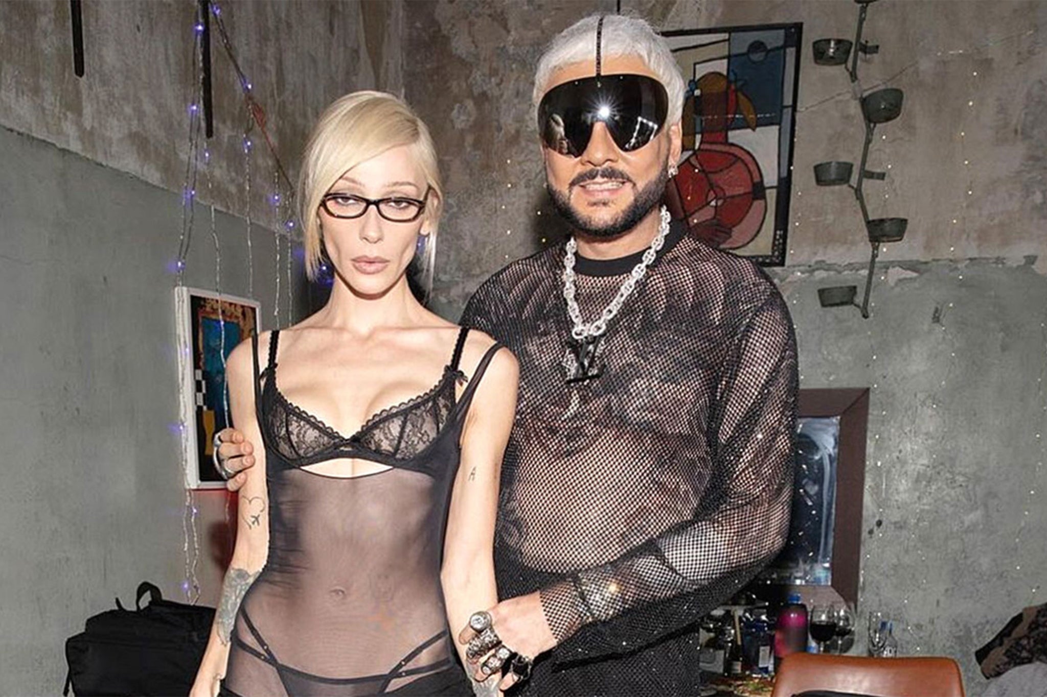 Anastasia Ivleeva, aka Nastya Ivleeva, and pop star Filipp Kirkorov at the party in Moscow that led to rapper Vacio being jailed