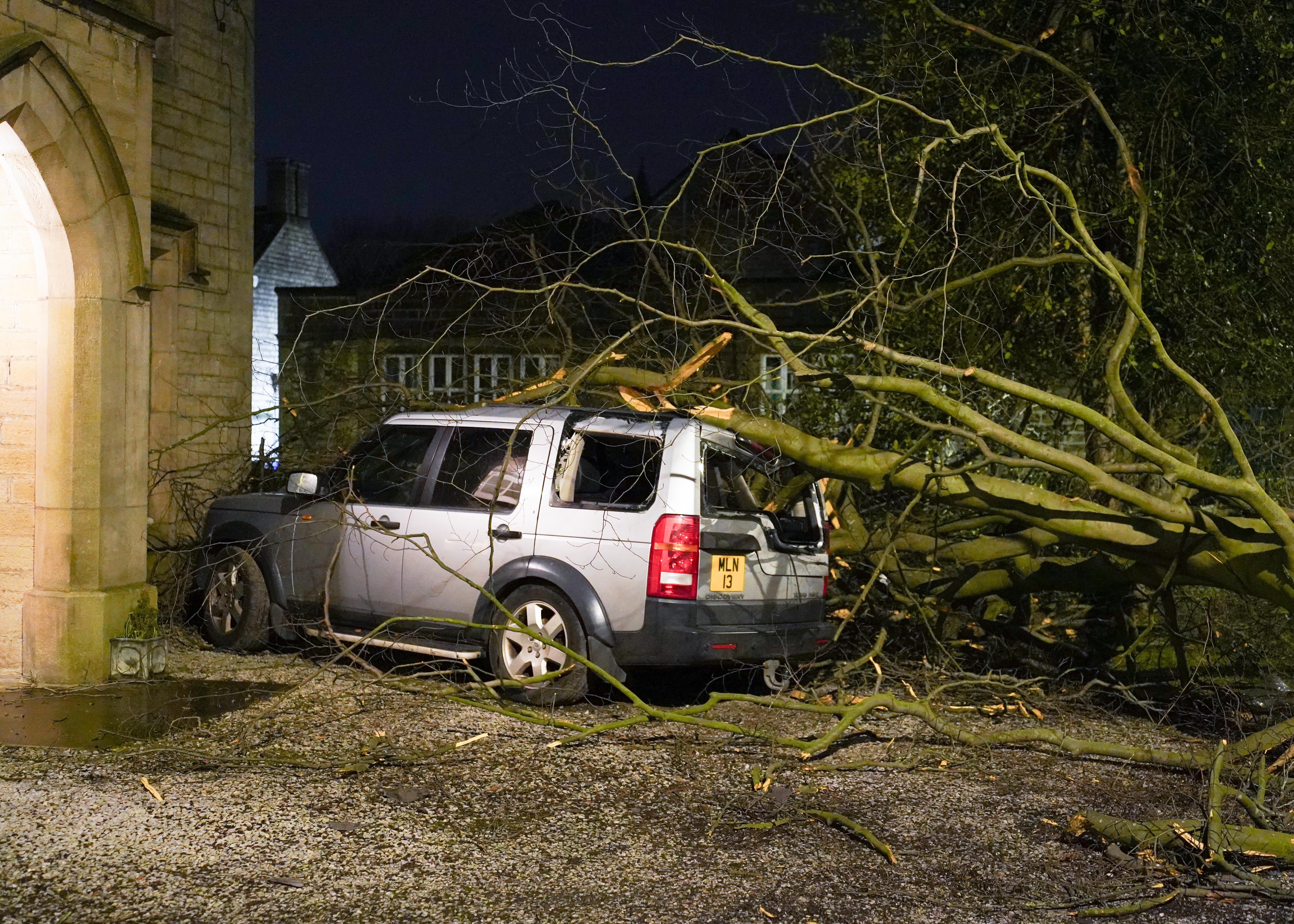 Strong winds uprooted trees leading to futher destruction