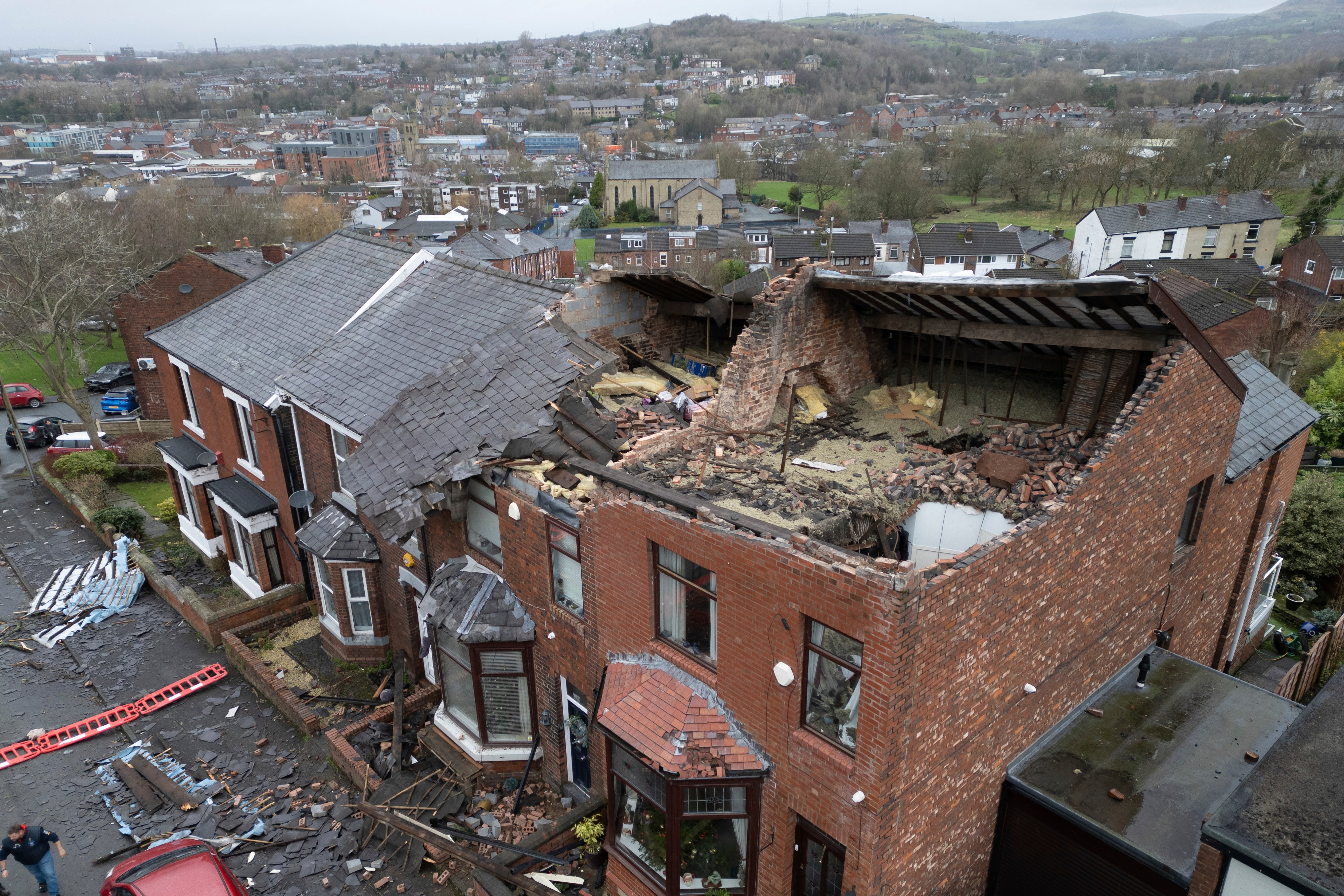 Scores of homes were damaged in Tameside on Wednesday night