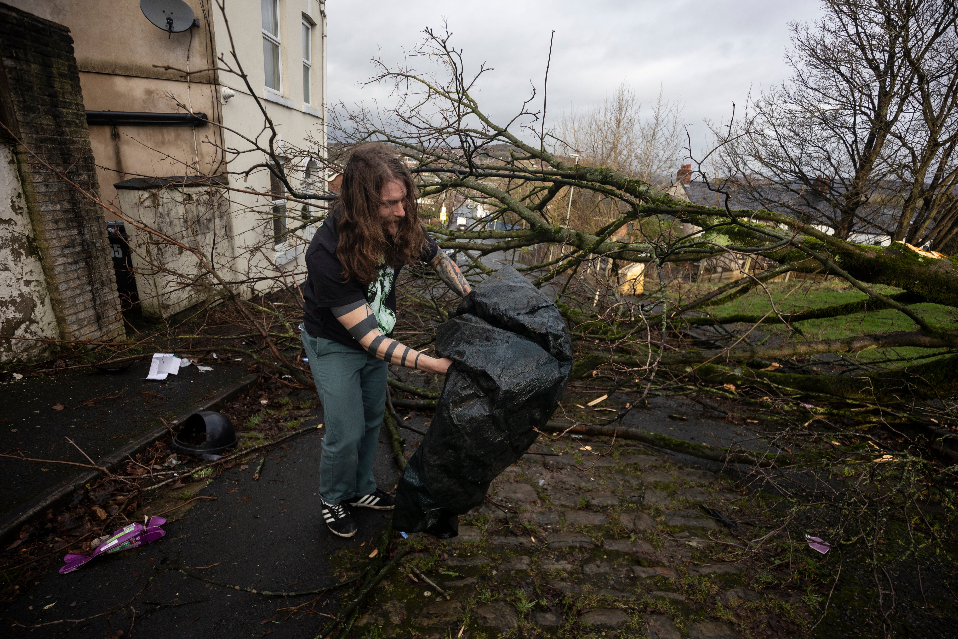 The clear up begins in Stalybridge