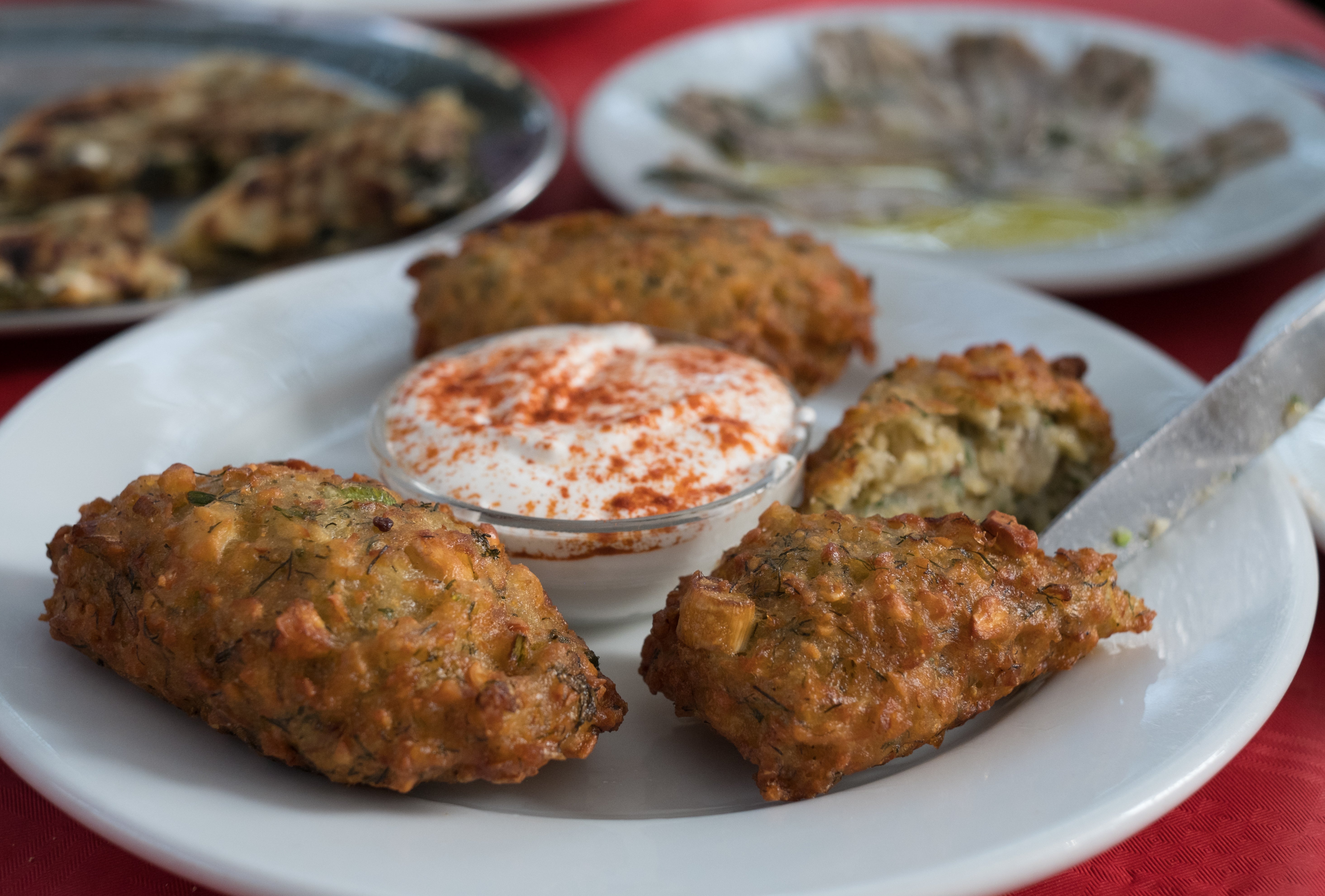 Courgette patties at Matoula