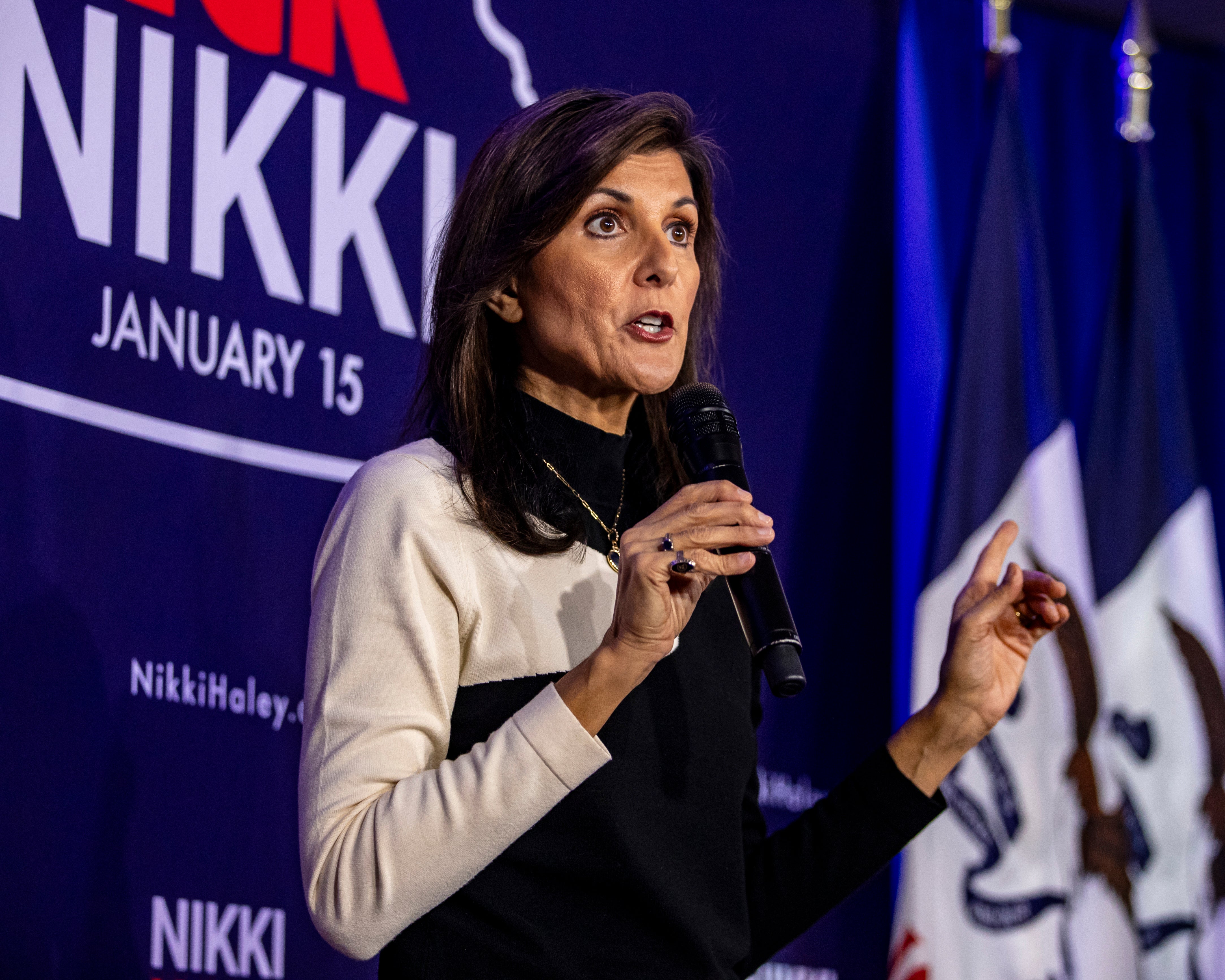 Nikki Haley has claimed a ‘Democrat plant’ asked her what caused the Civil War at a New Hampshire town hall on 27 December