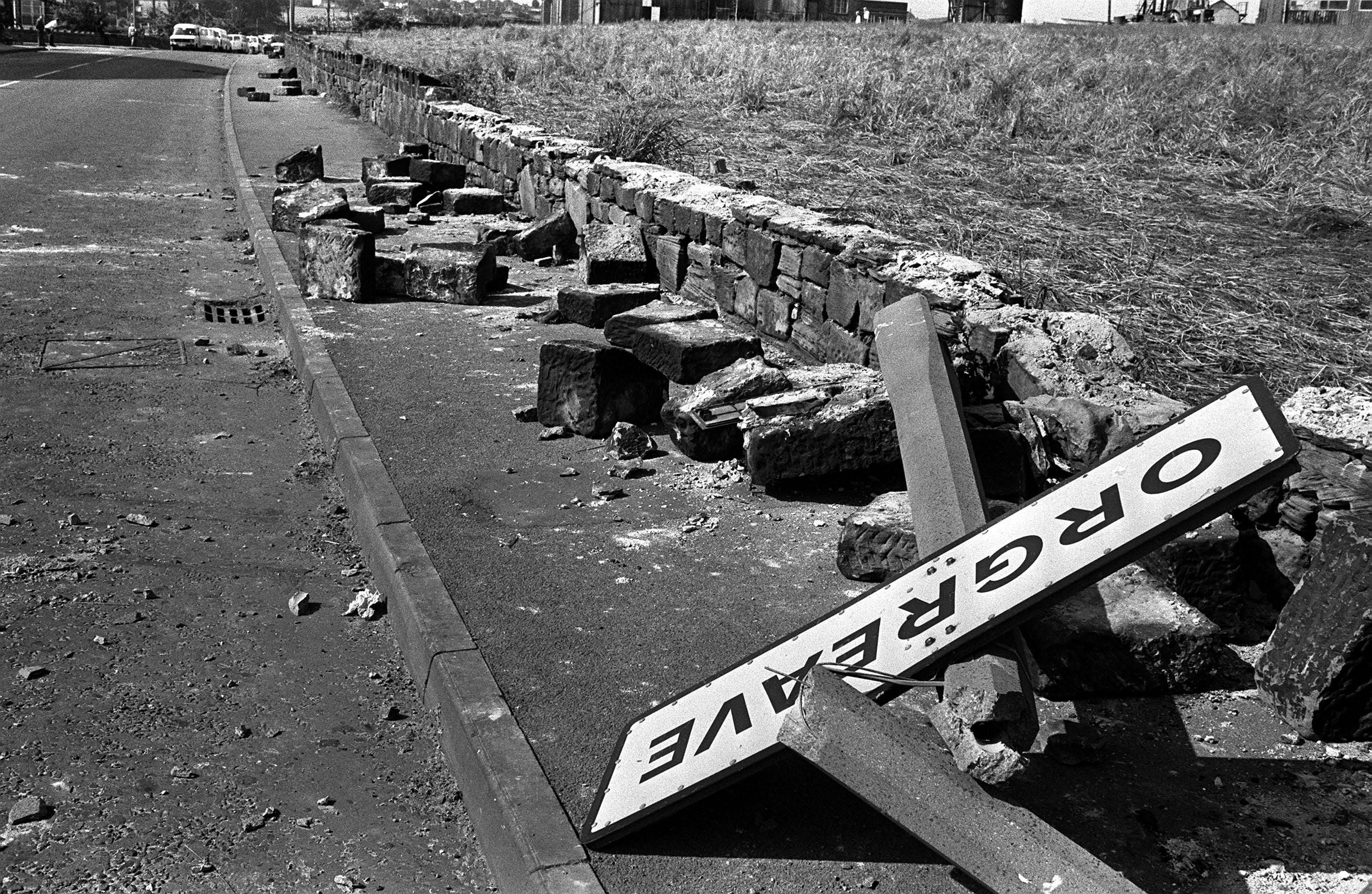 The aftermath of the violence at Orgreave