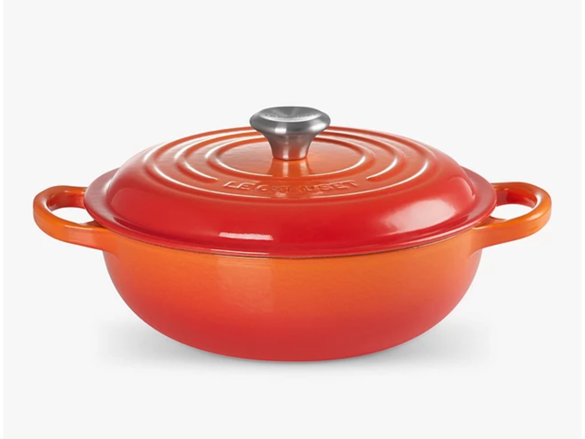 Le Creuset is known for its ‘volcanic orange’ cast iron kitchenware