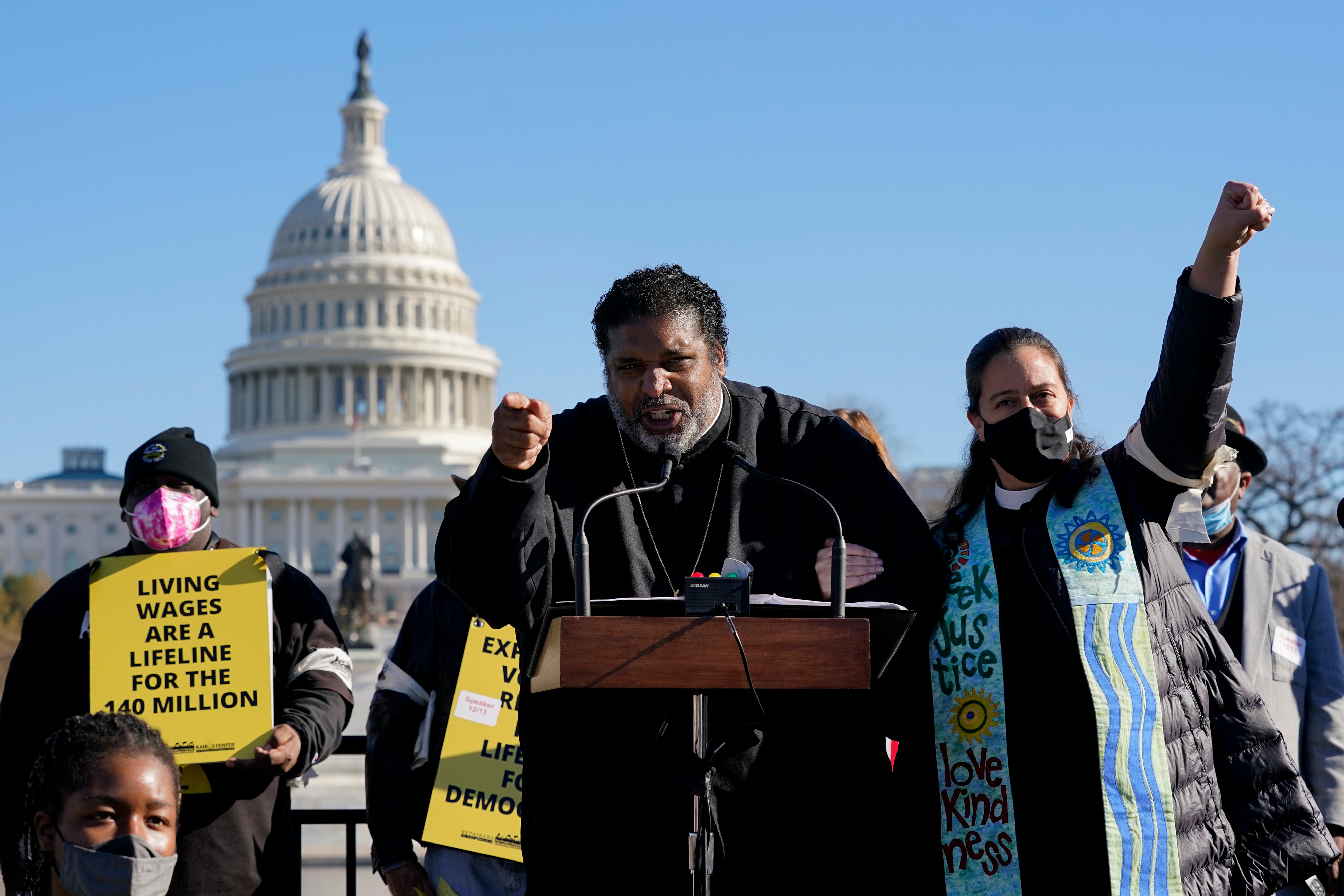 Activist pastor who has criticized Trump arrested while praying inside Capitol