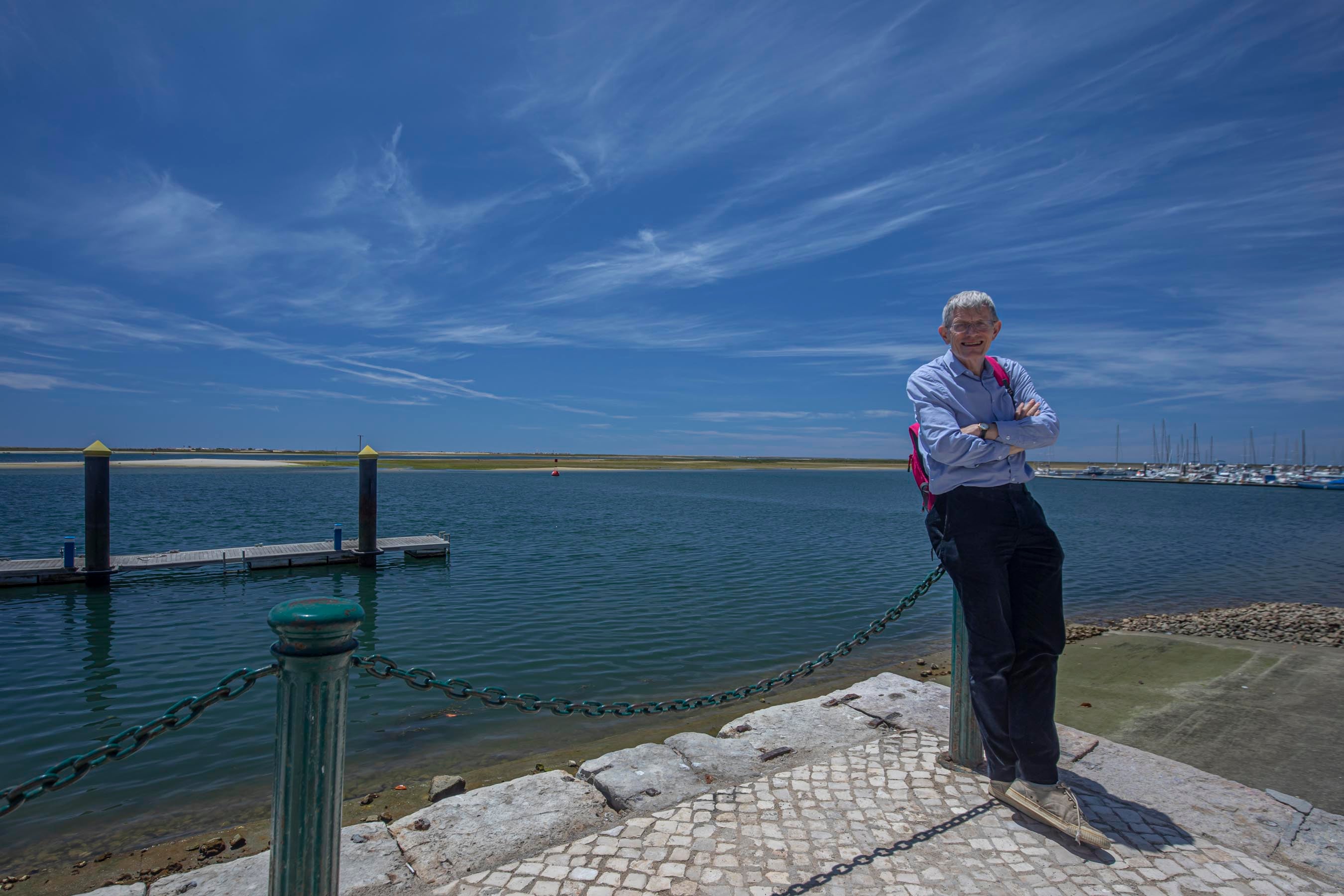 Blue-sky thinking: Simon Calder on Portugal’s Algarve coast on 17 May 2021, the day international travel became legal again