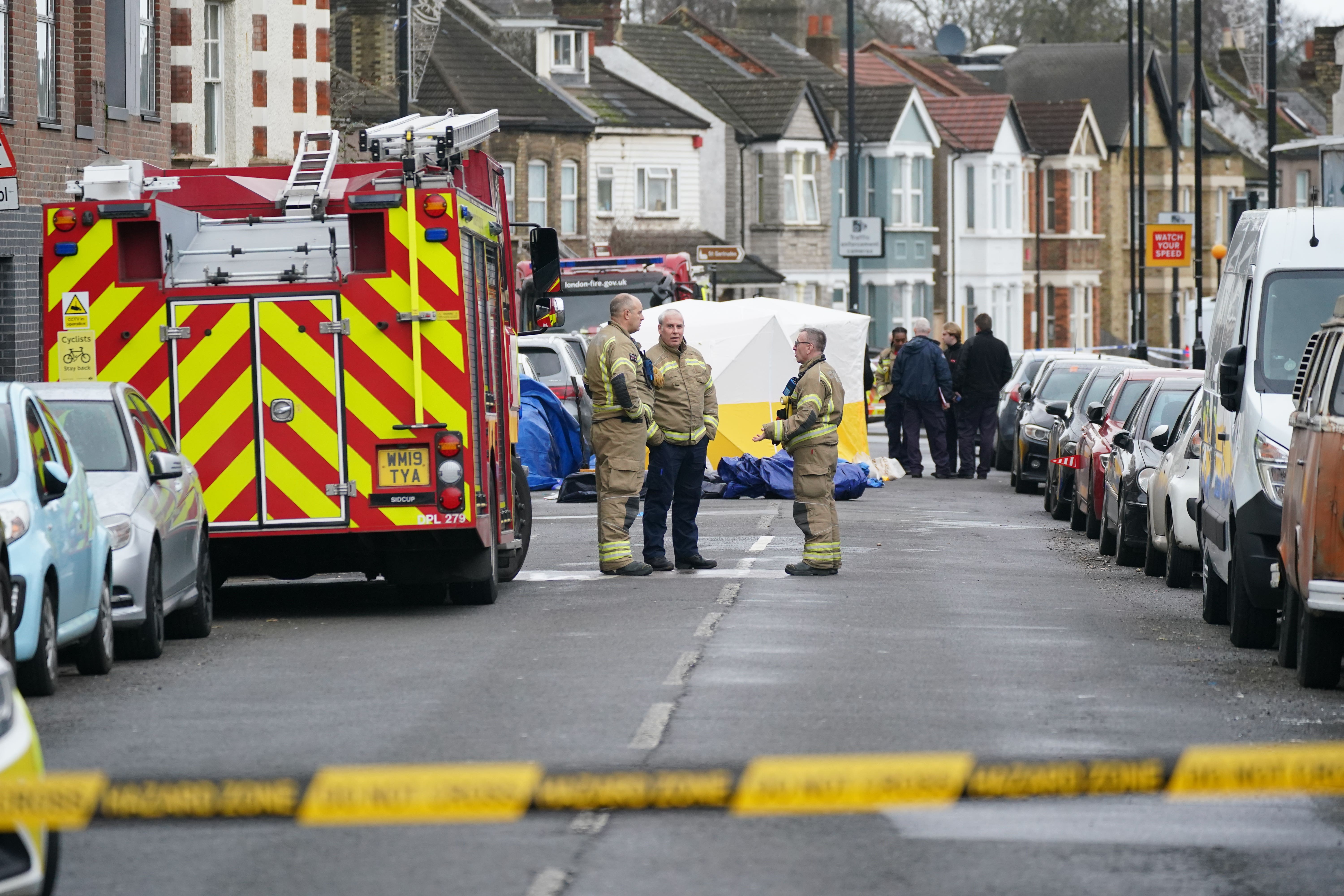 Firefighters attended the blaze on Sanderstead Road, Croydon (Yui Mok/PA)