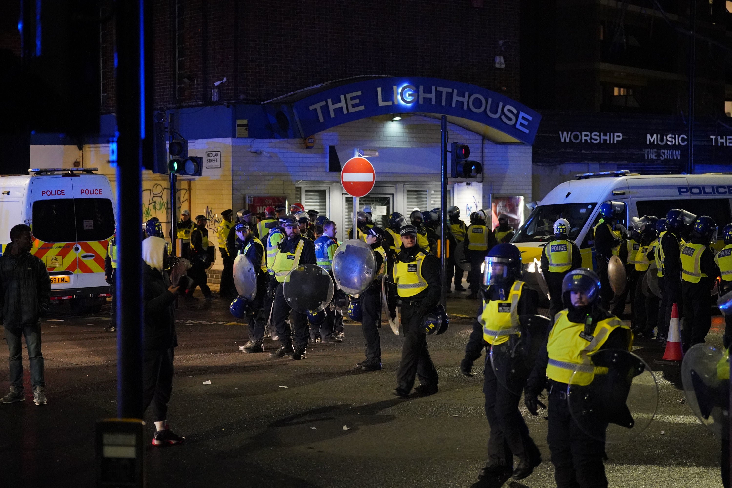 Additional police officers were called to deal with the disturbance close to The Lighthouse Theatre