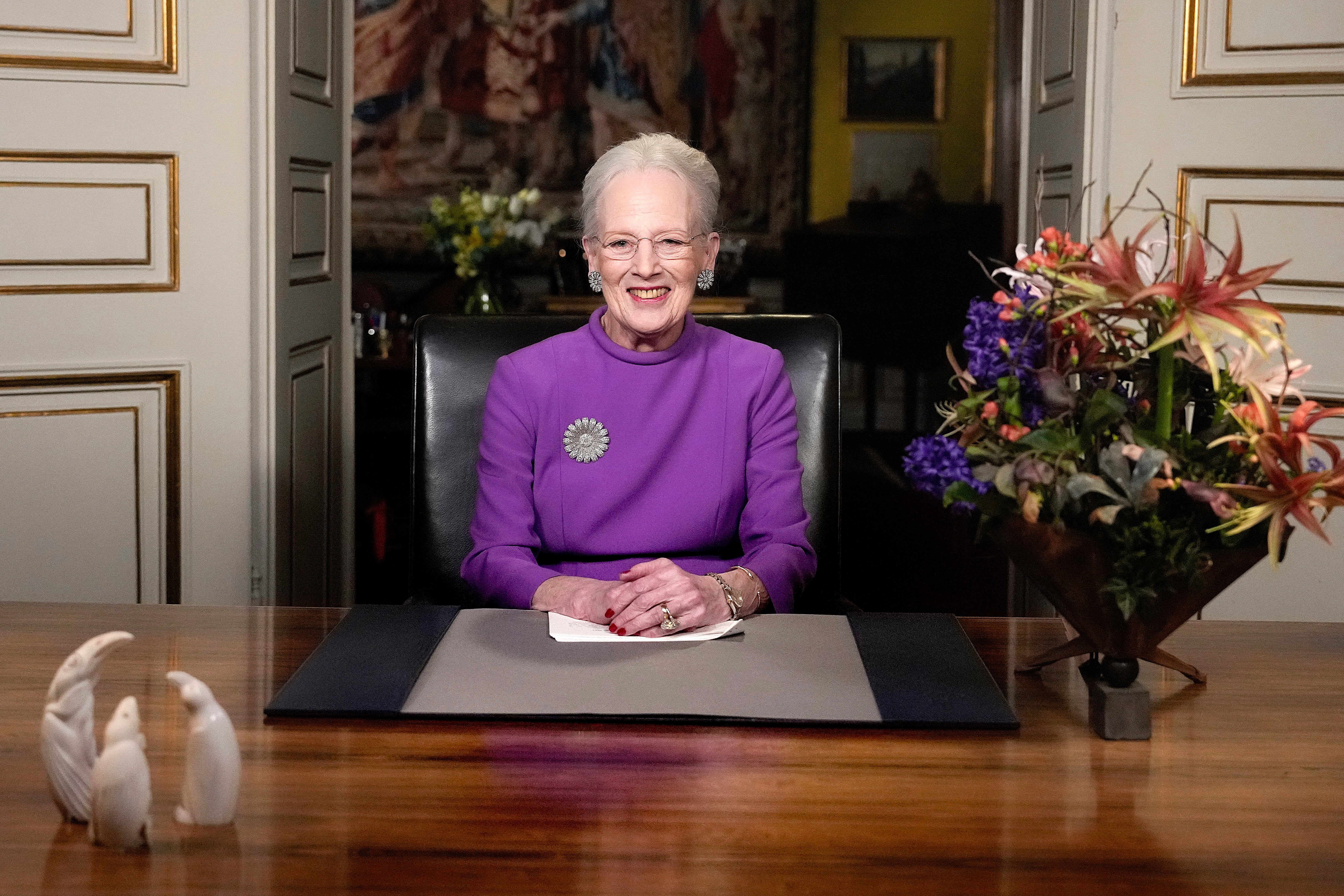 Queen Margrethe II gives a New Year's speech and announces her abdication