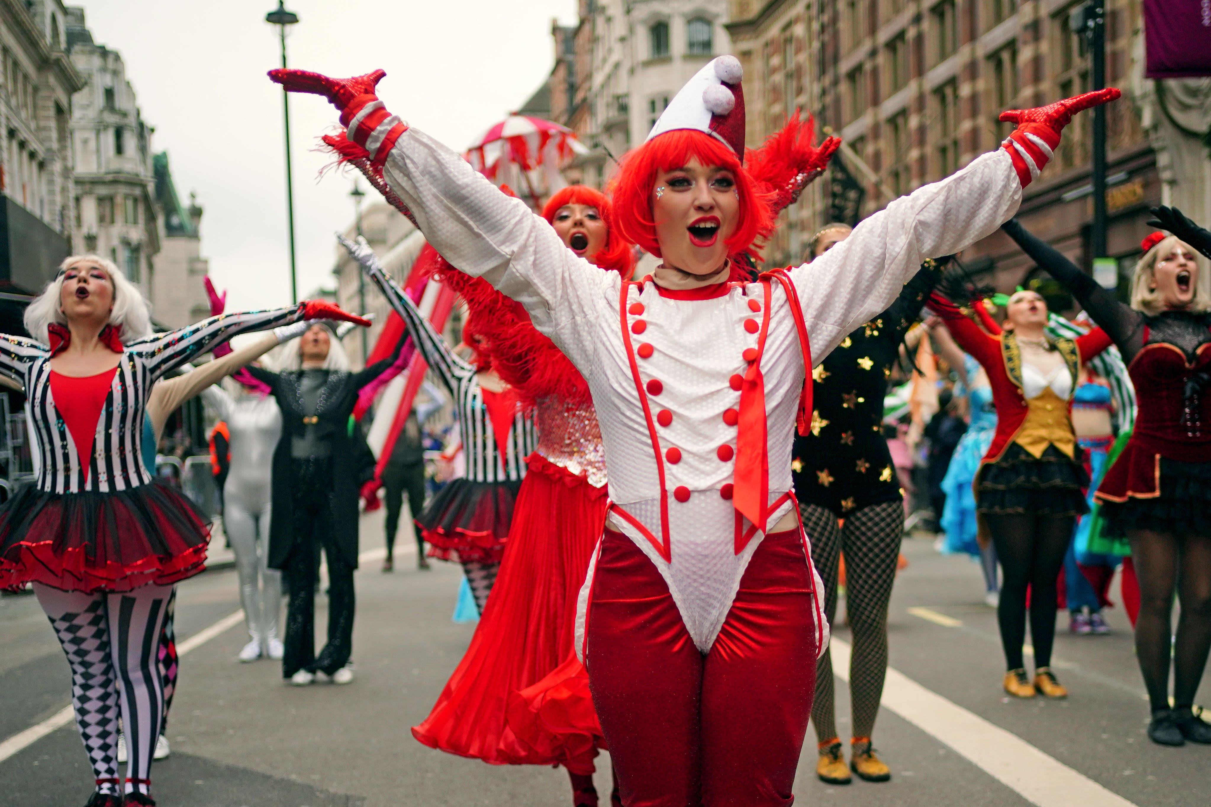 Performers during the New Year’s Day Parade in London (Victoria Jones/PA)