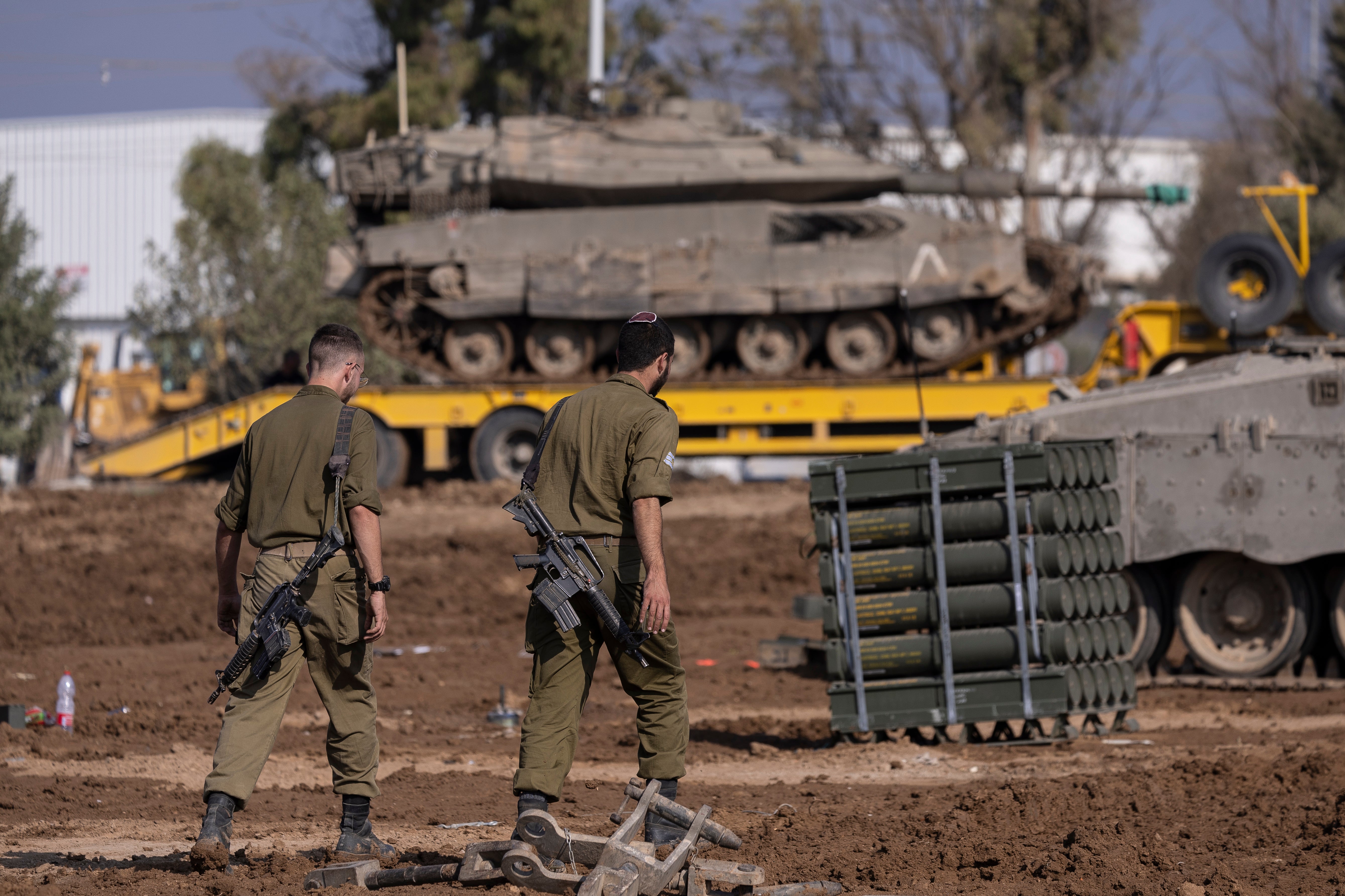 Israeli soldiers prepare for ground operations