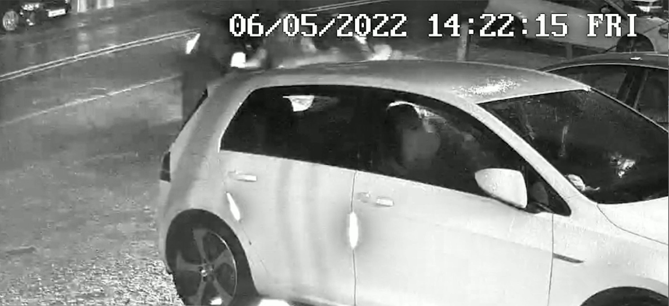 CCTV footage shows the moment Wood repeatedly hits Ryan with her car