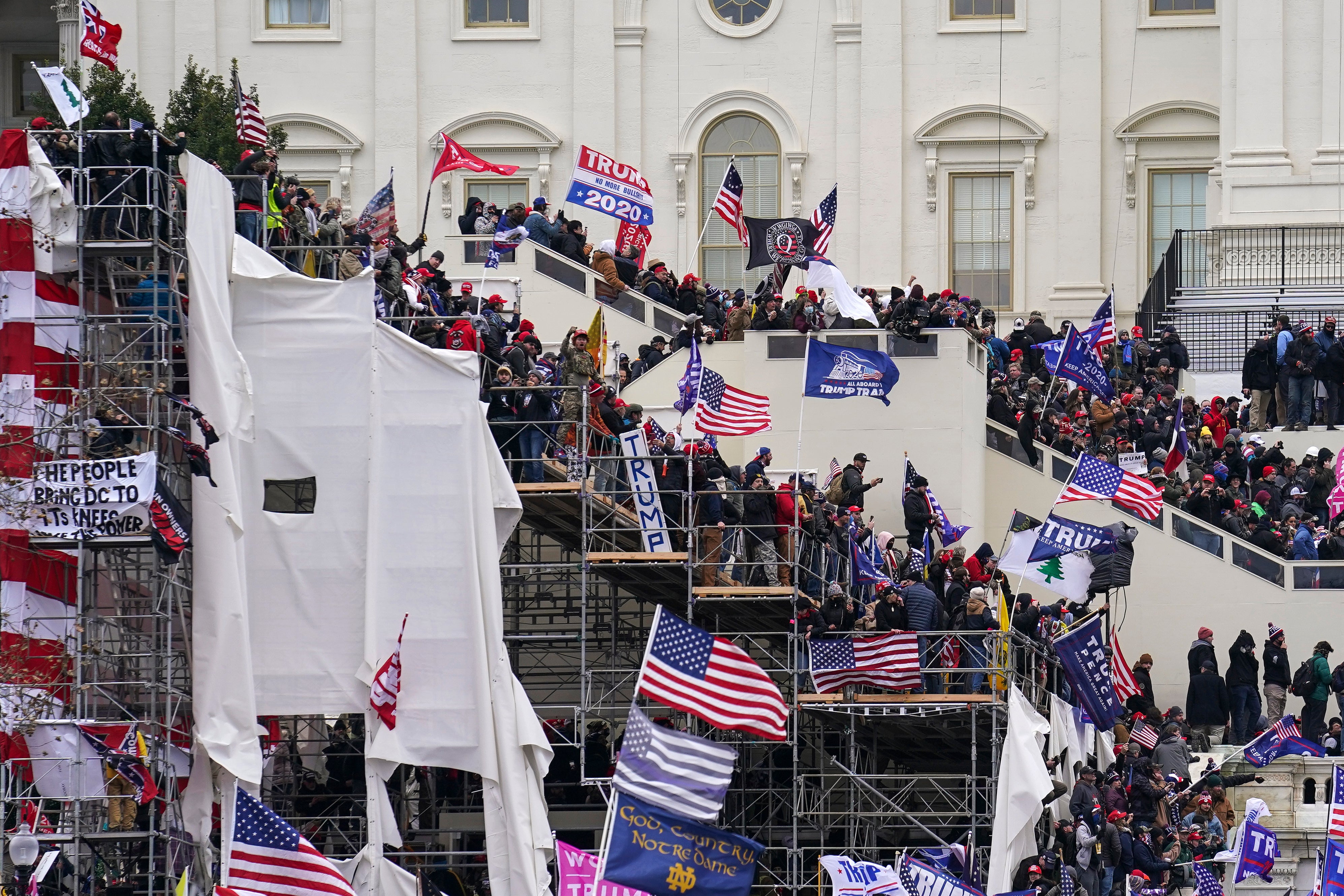 Donald Trump has vowed pardons for hundreds of people charged in connection with the 6 January attack on the US Capitol