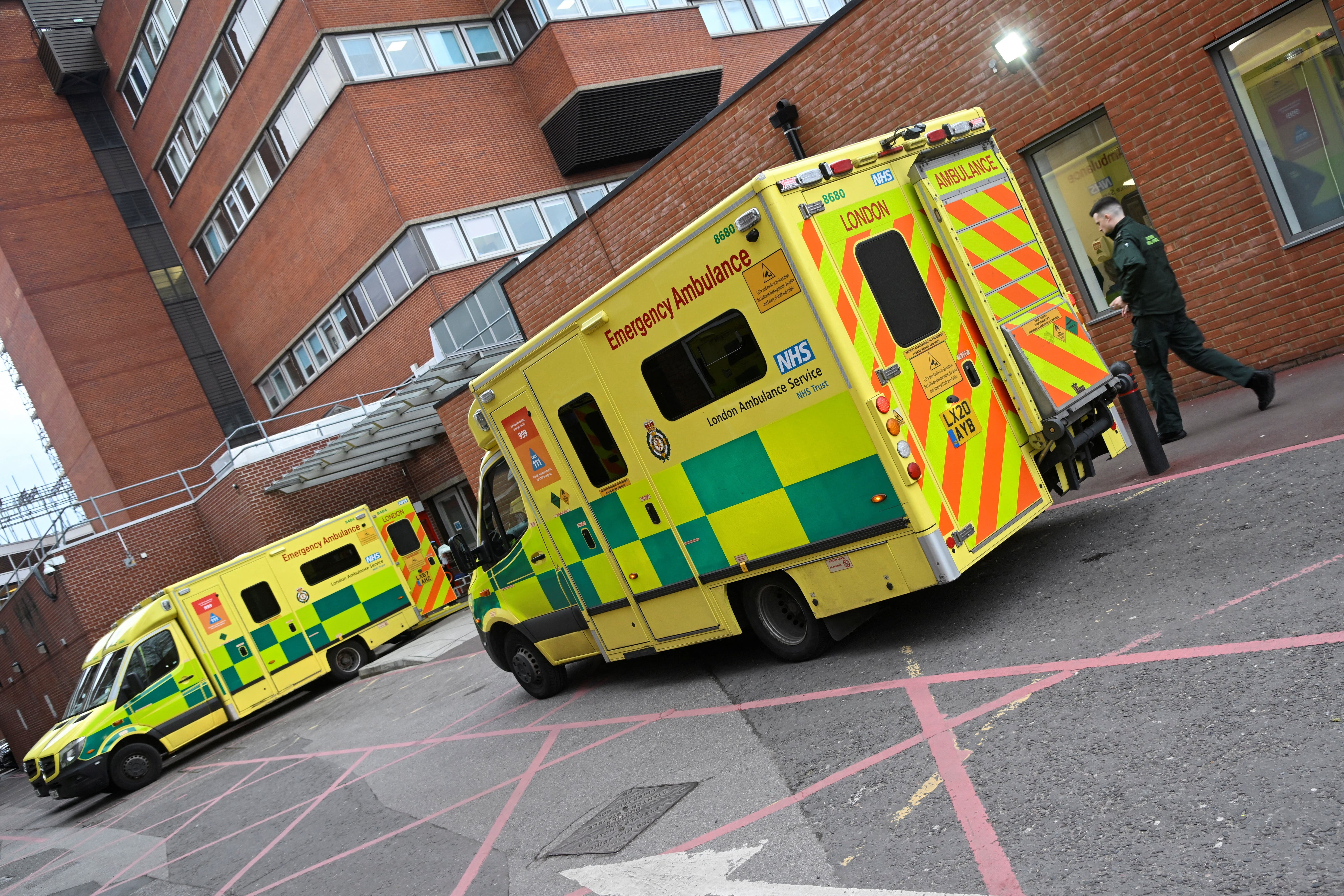 Ambulances outside St George’s hospital in London (Toby Melville/PA)