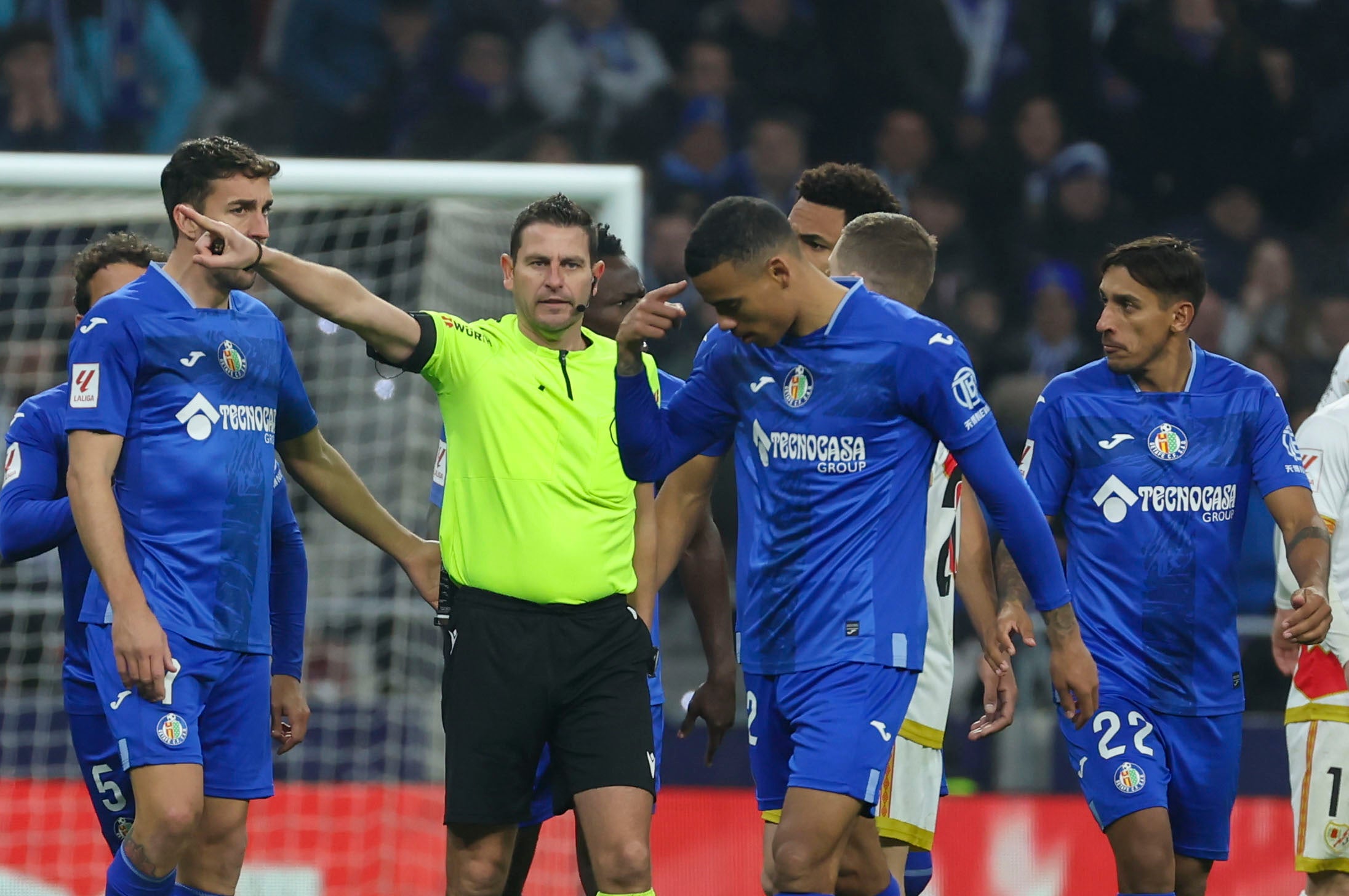 Mason Greenwood was sent off in Getafe’s 2-0 loss to Rayo Vallecano