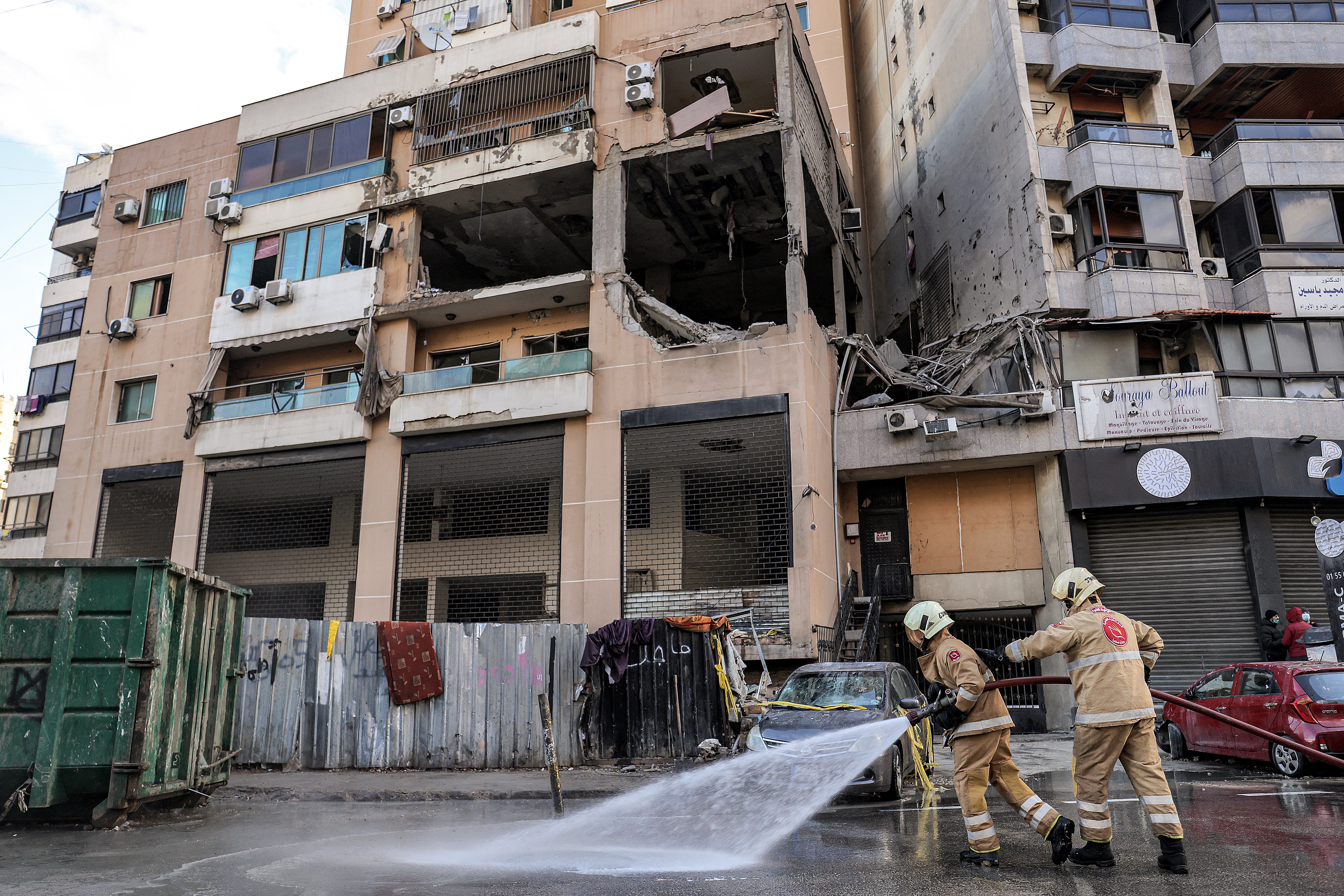 The apartment building struck by a drone to kill top Hamas political leader Saleh al-Arouri