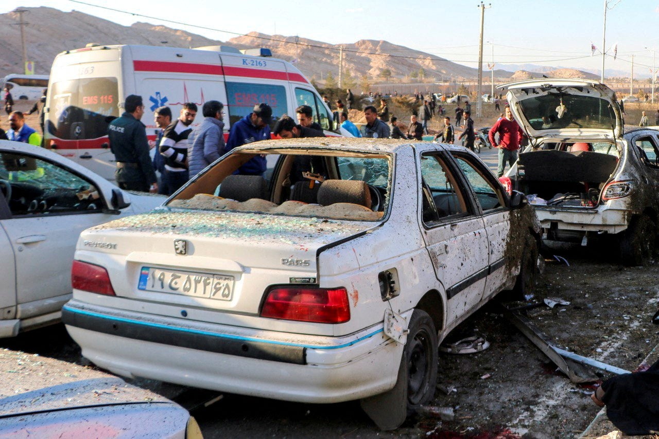 The aftermath of one of the explosions in Iran