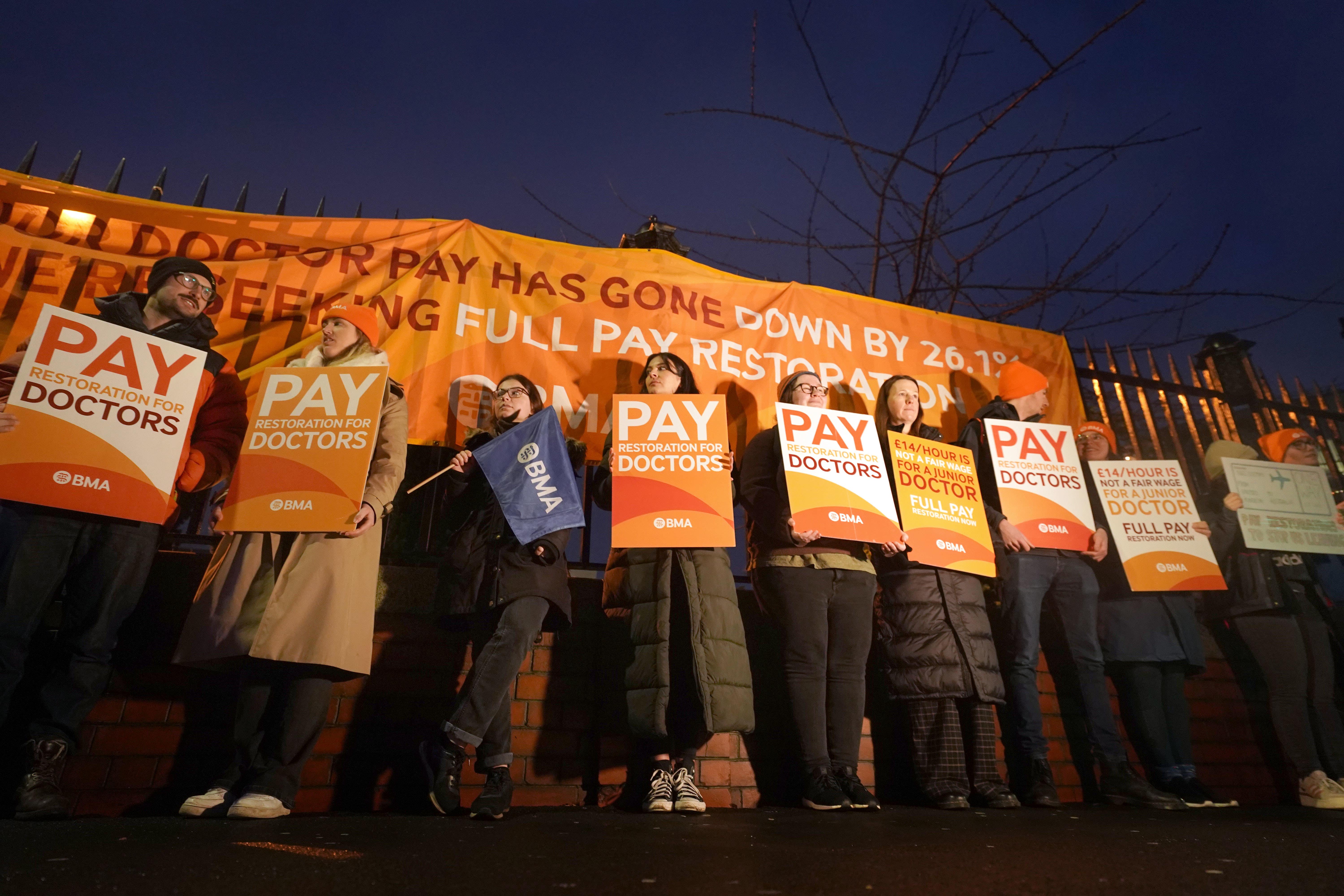 Hospitals have reported being “very busy” as junior doctors stage the longest strike in NHS history (Owen Humphreys/PA)