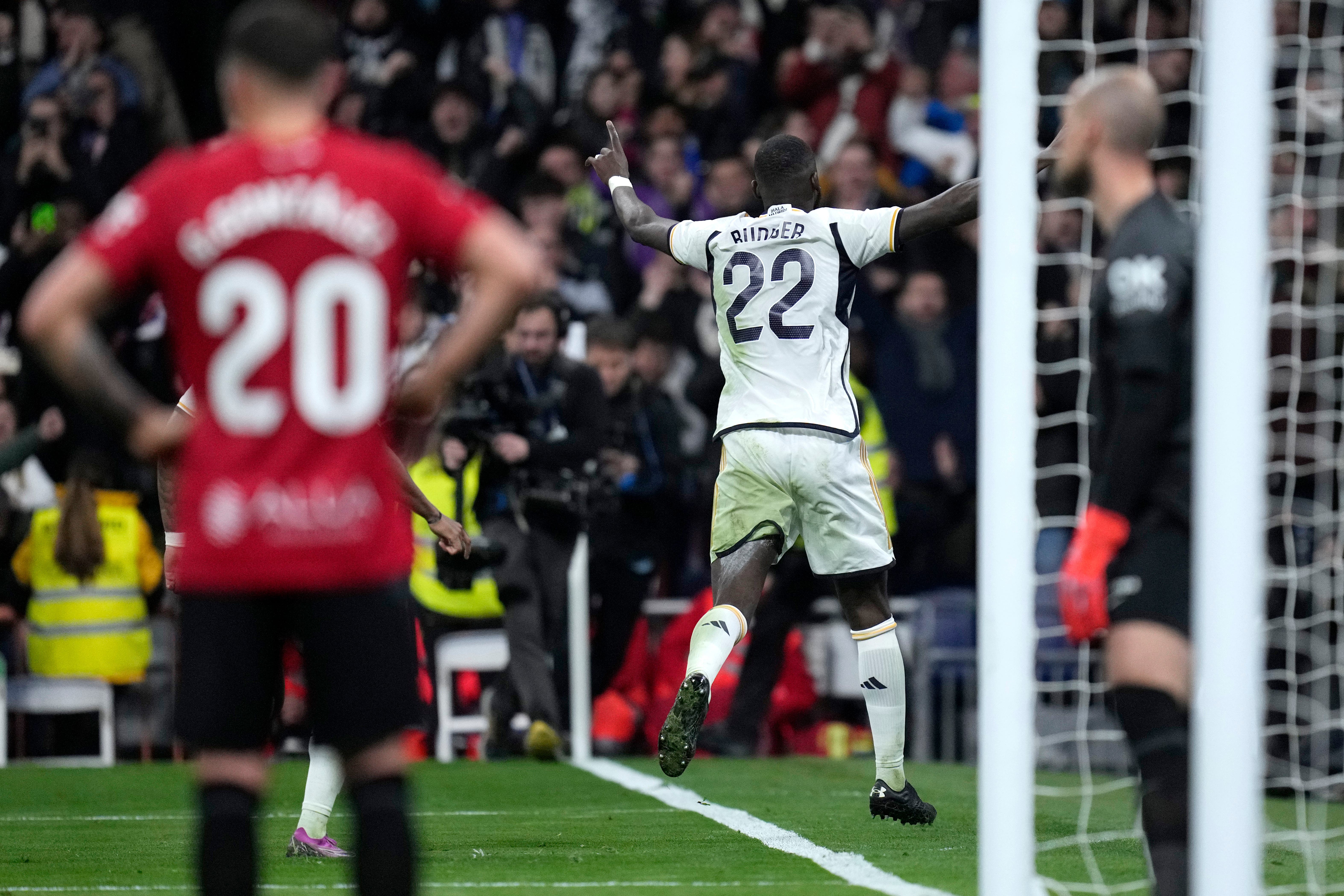 Antonio Rudiger scored a 78th-minute winner for Real Madrid (Bernat Armangue/AP)