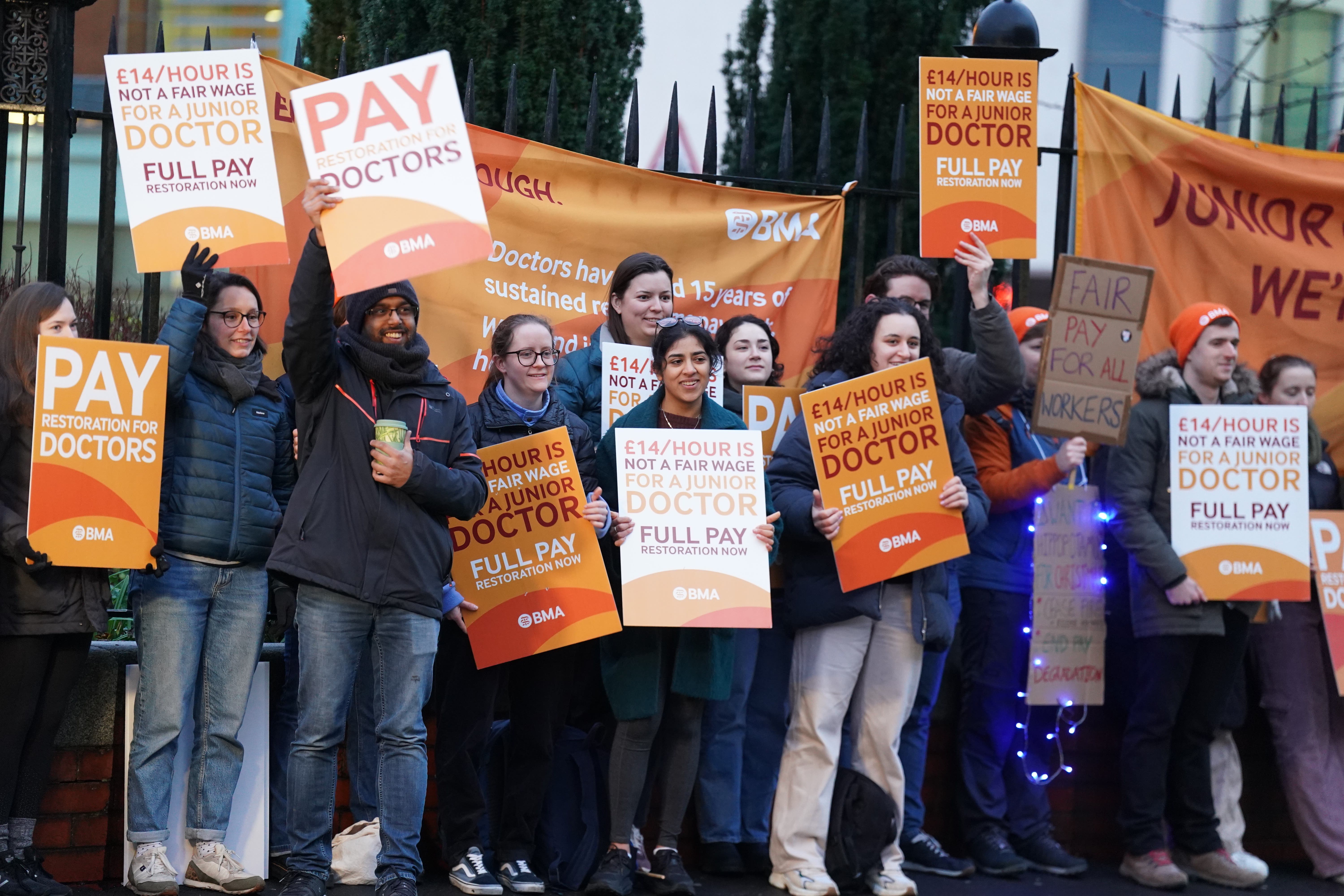 Junior doctors in England have started the second day of strike action (Owen Humphreys/PA)