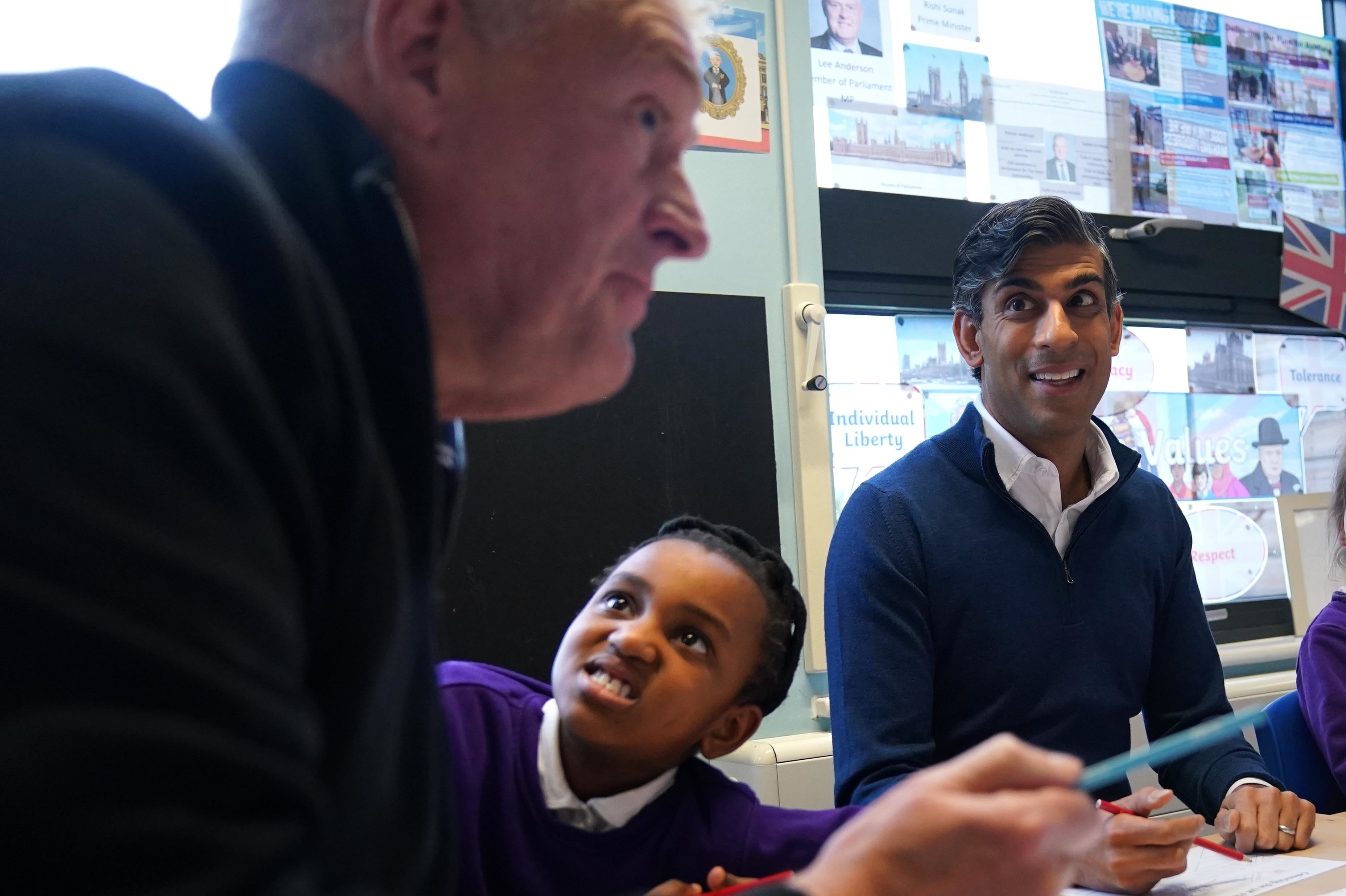 Lee Anderson with Sunak during visit to school in Ashfield earlier this month