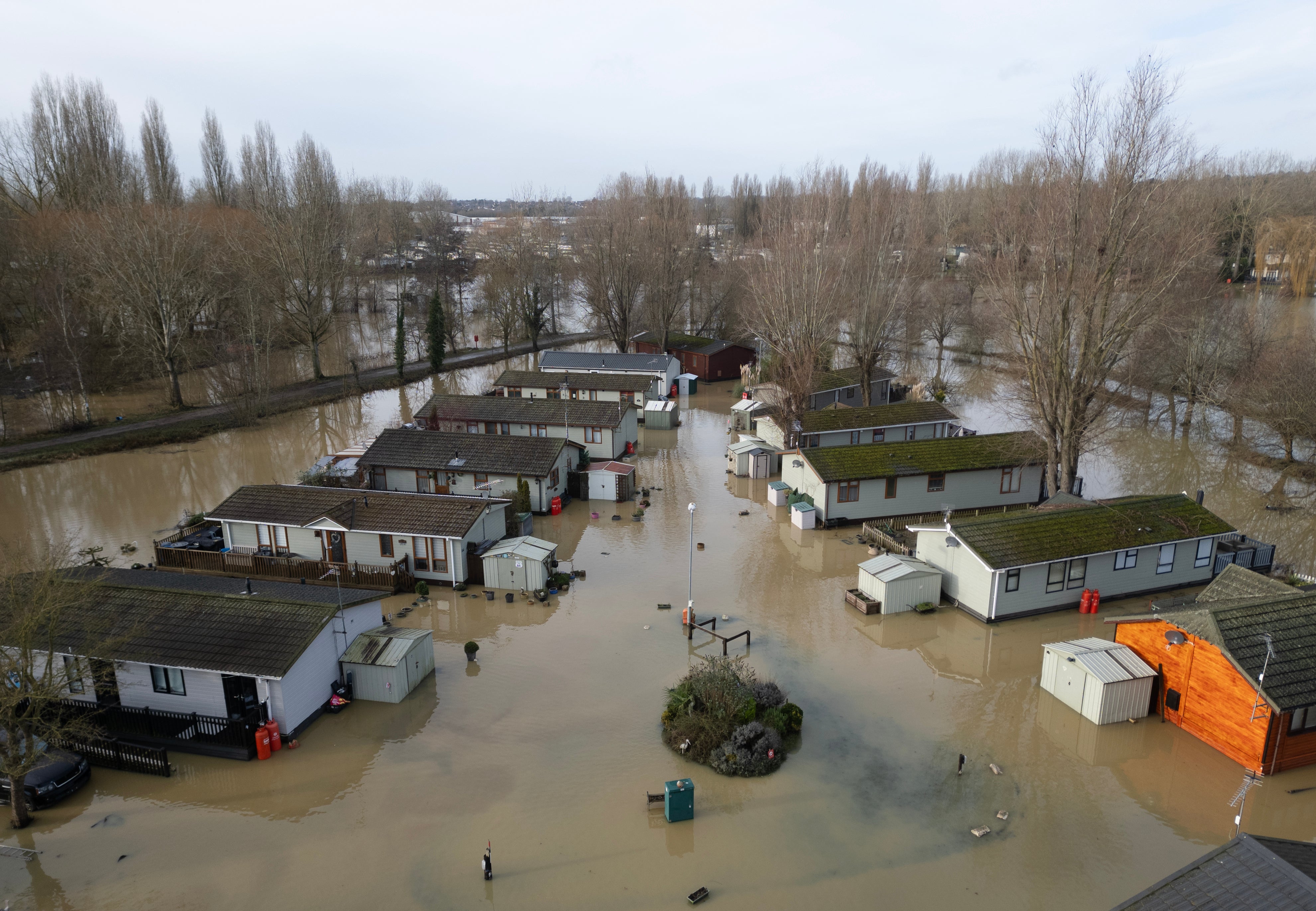 This holiday park in Northampton might have escaped being flooded during January’s Storm Amid, had thieves been able to tow it away in time