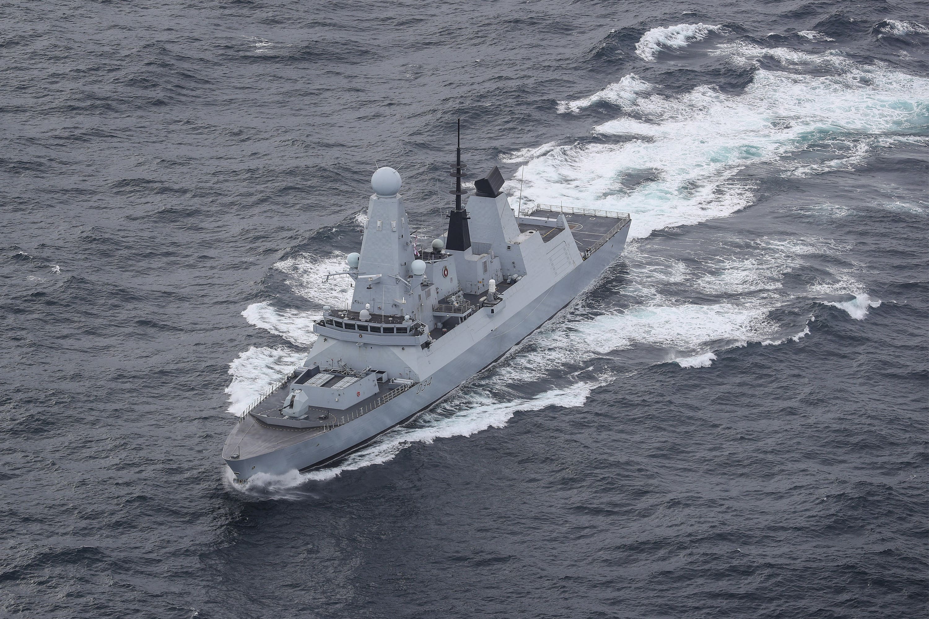 HMS Diamond joined international efforts last month to deter attacks on cargo ships in the Red Sea (LPhot Belinda Alker/MoD/Crown copyright/PA))