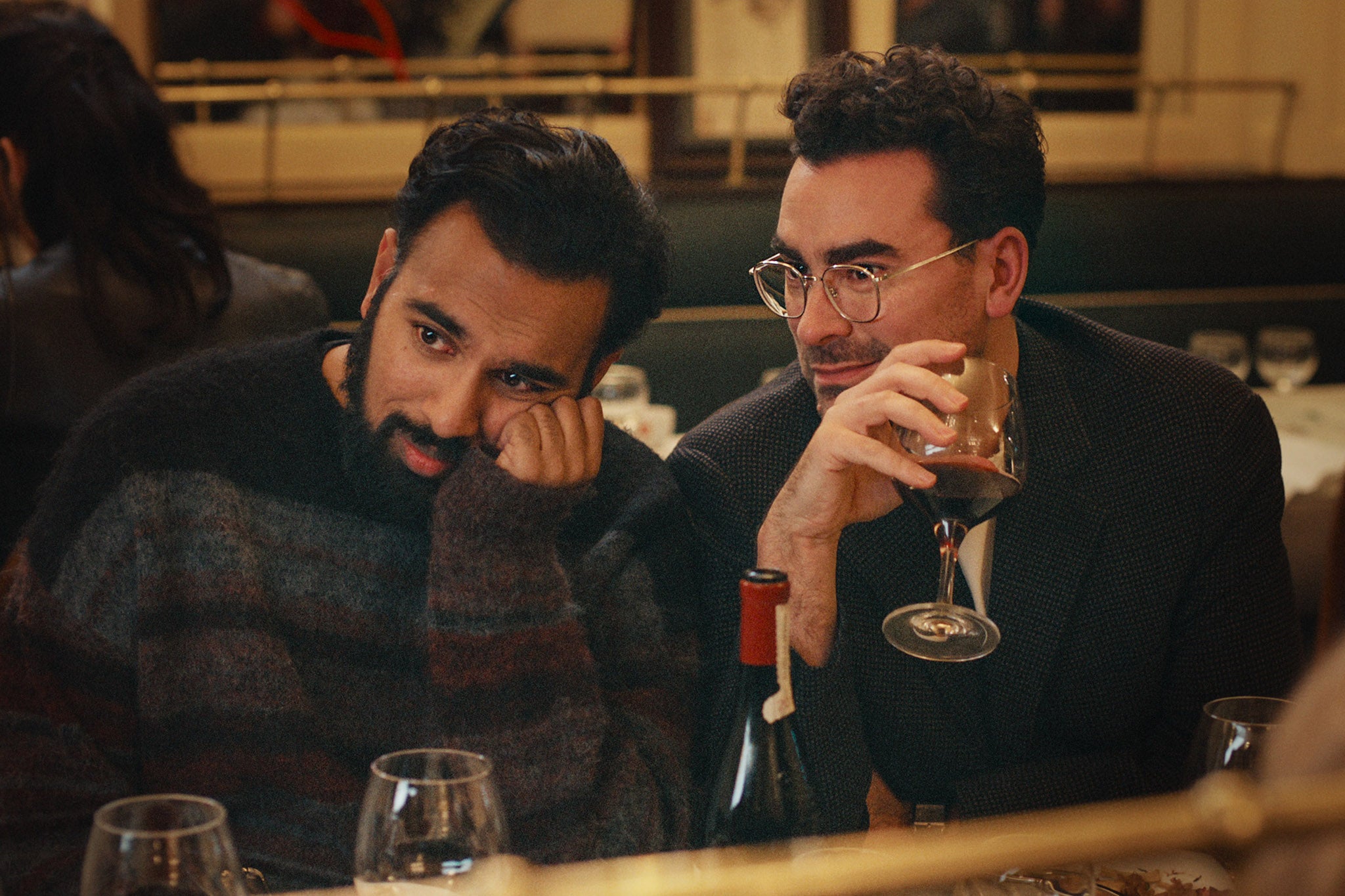 Patel and Dan Levy in the Netflix film ‘Good Grief'