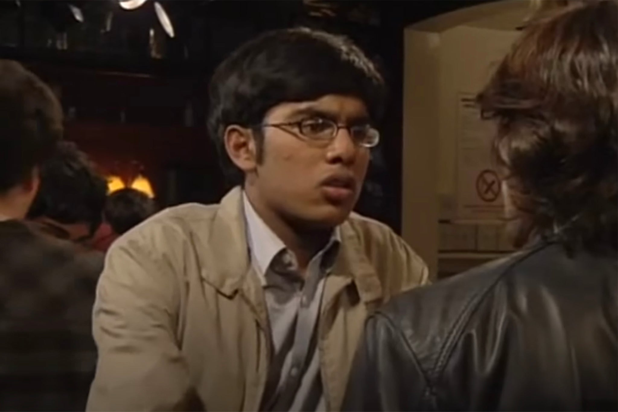 Early days: Patel hangs out in the Queen Vic during his run on ‘EastEnders’