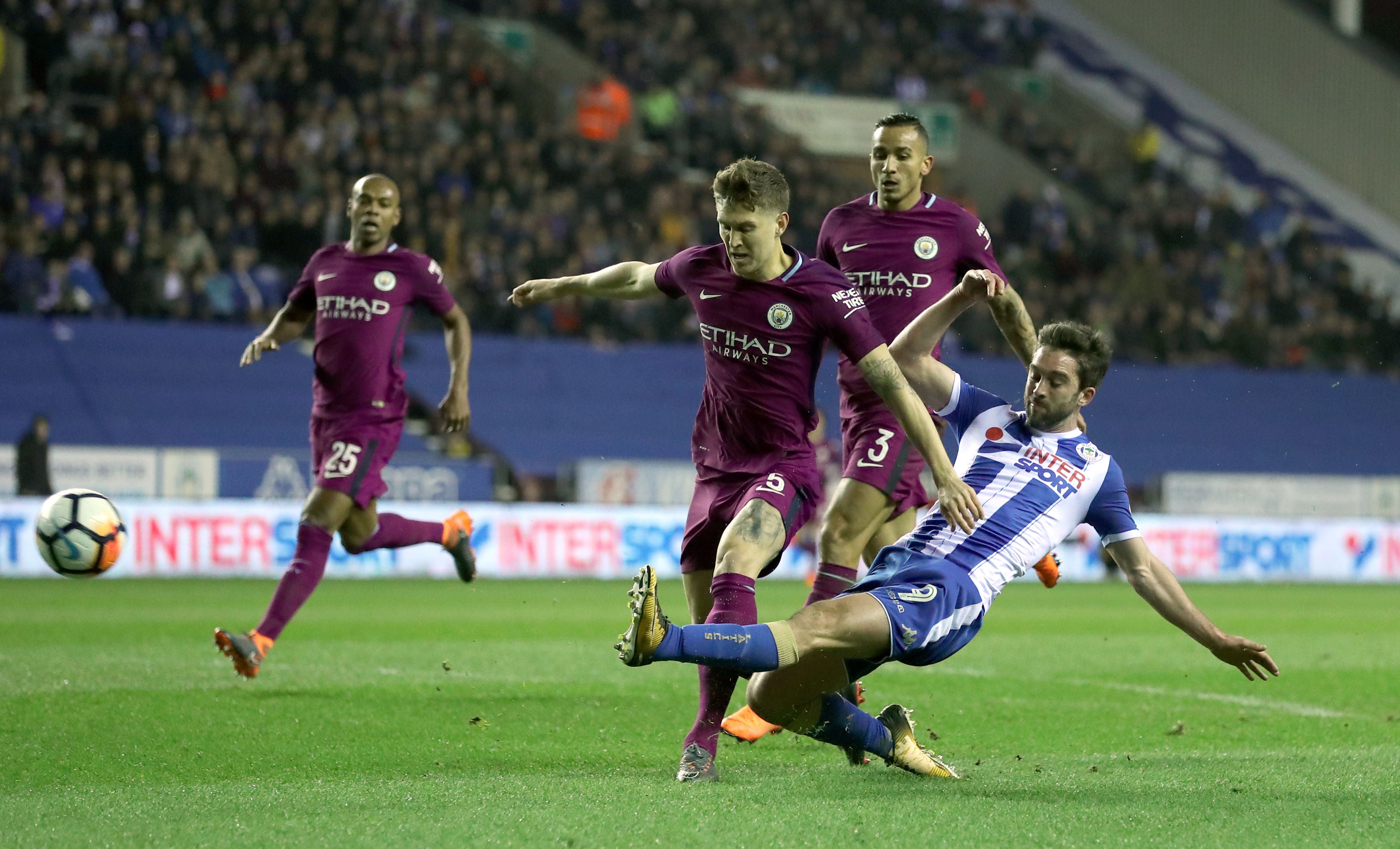 Will Grigg’s goal against Manchester City in 2018 resulted in Wigan’s most recent FA Cup upset