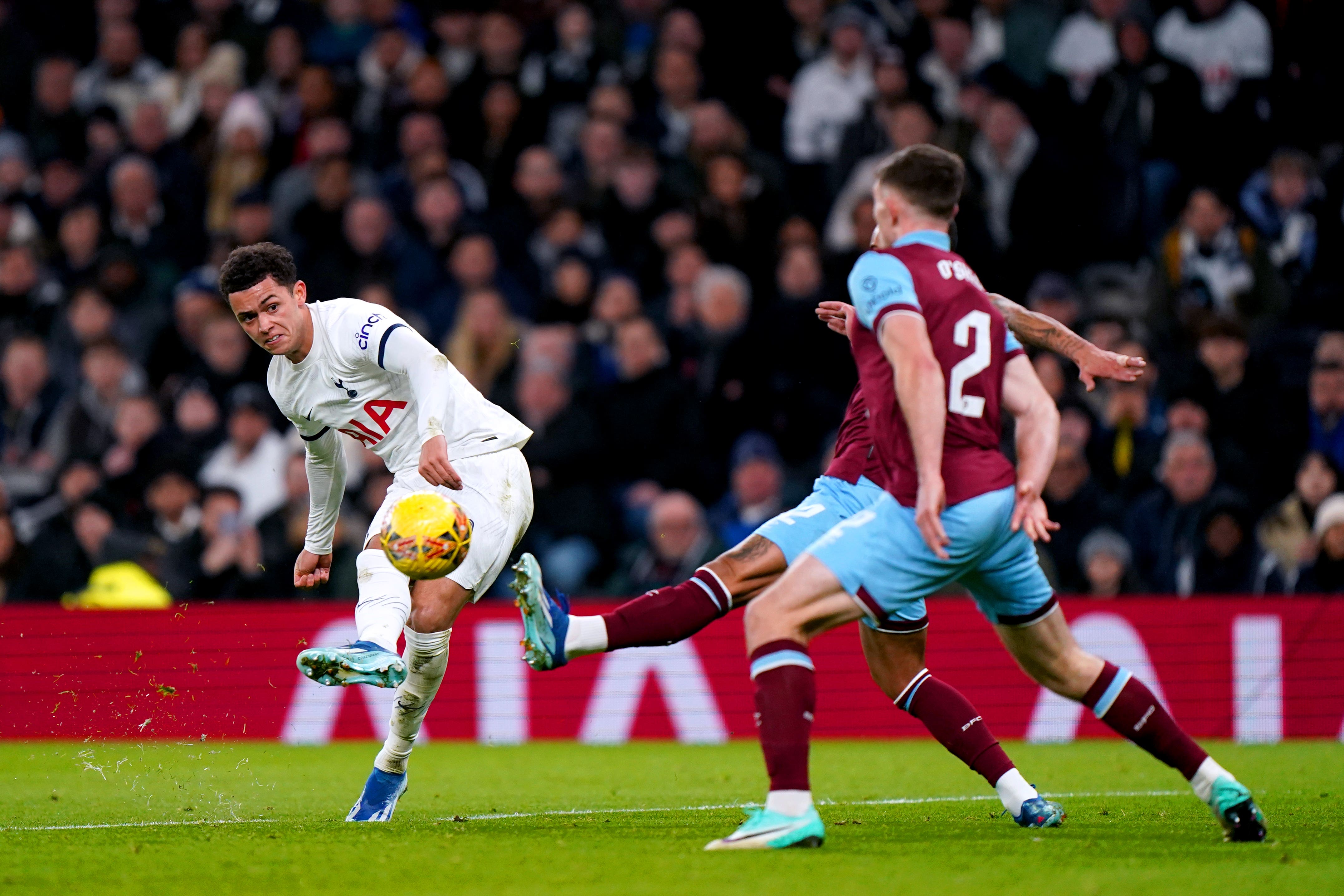 Brennan Johnson was a livewire during Tottenham’s 1-0 win over Burnley (Bradley Collyer/PA)