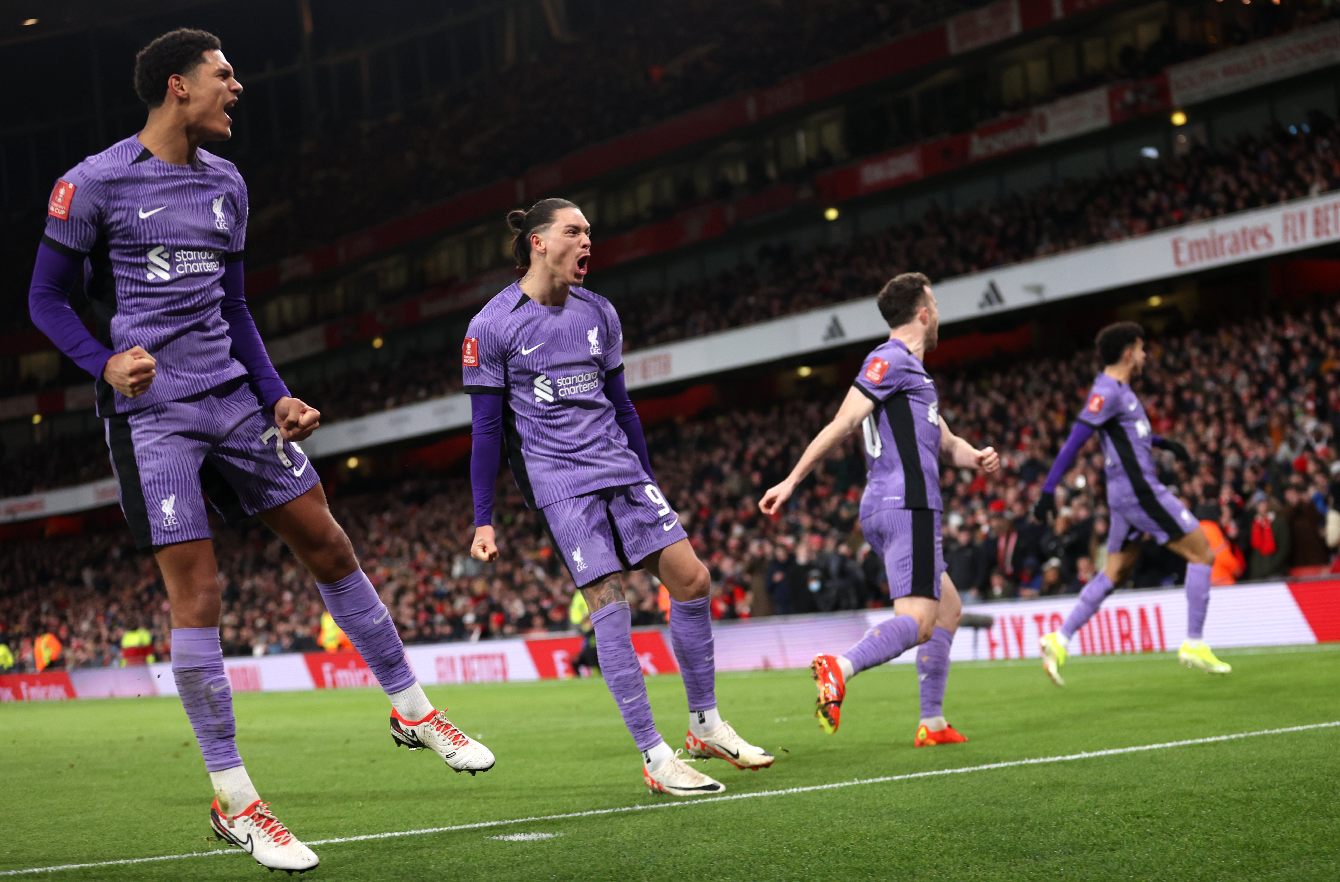 Liverpool celebrated reaching the fourth round in north London