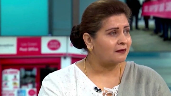 A Post Office scandal victim cries during a TV interview as she relives her mental health breakdown