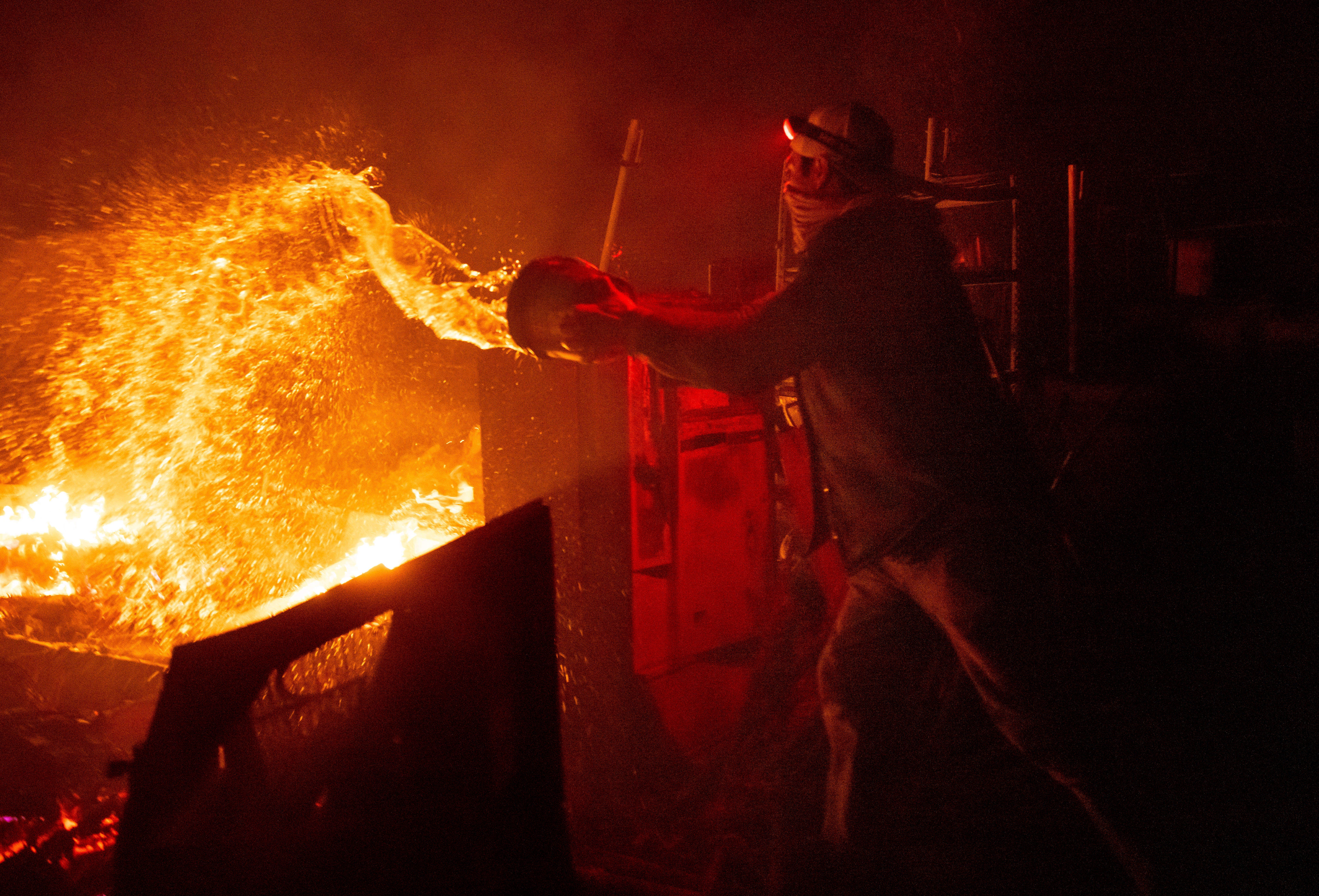 A wildfire burns in Aguanga, California in October 2023. Emissions from wildfires around the world increased by 30 per cent compared to 2022