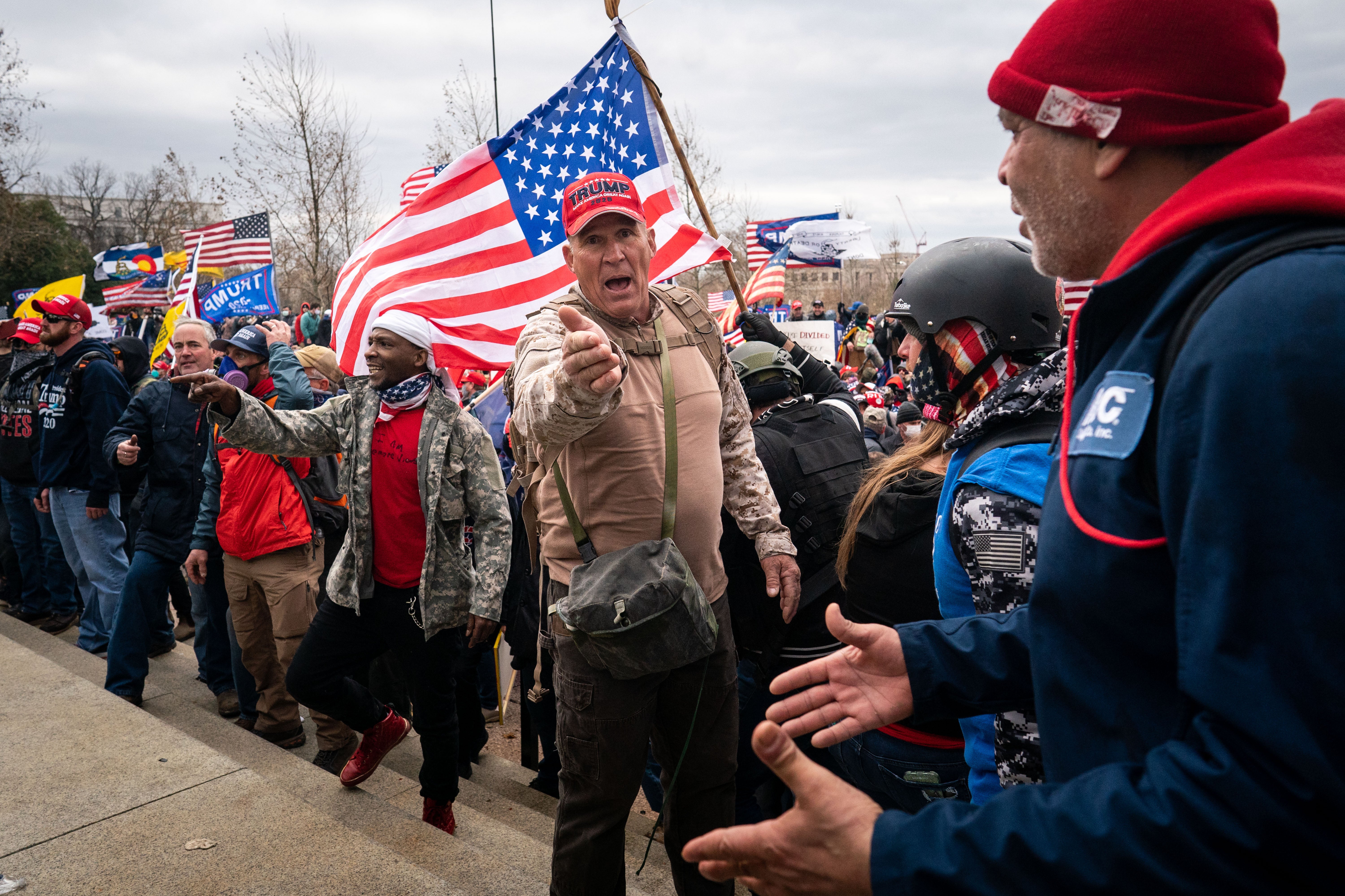 Ray Epps is pictured among the mob on 6 January, 2021