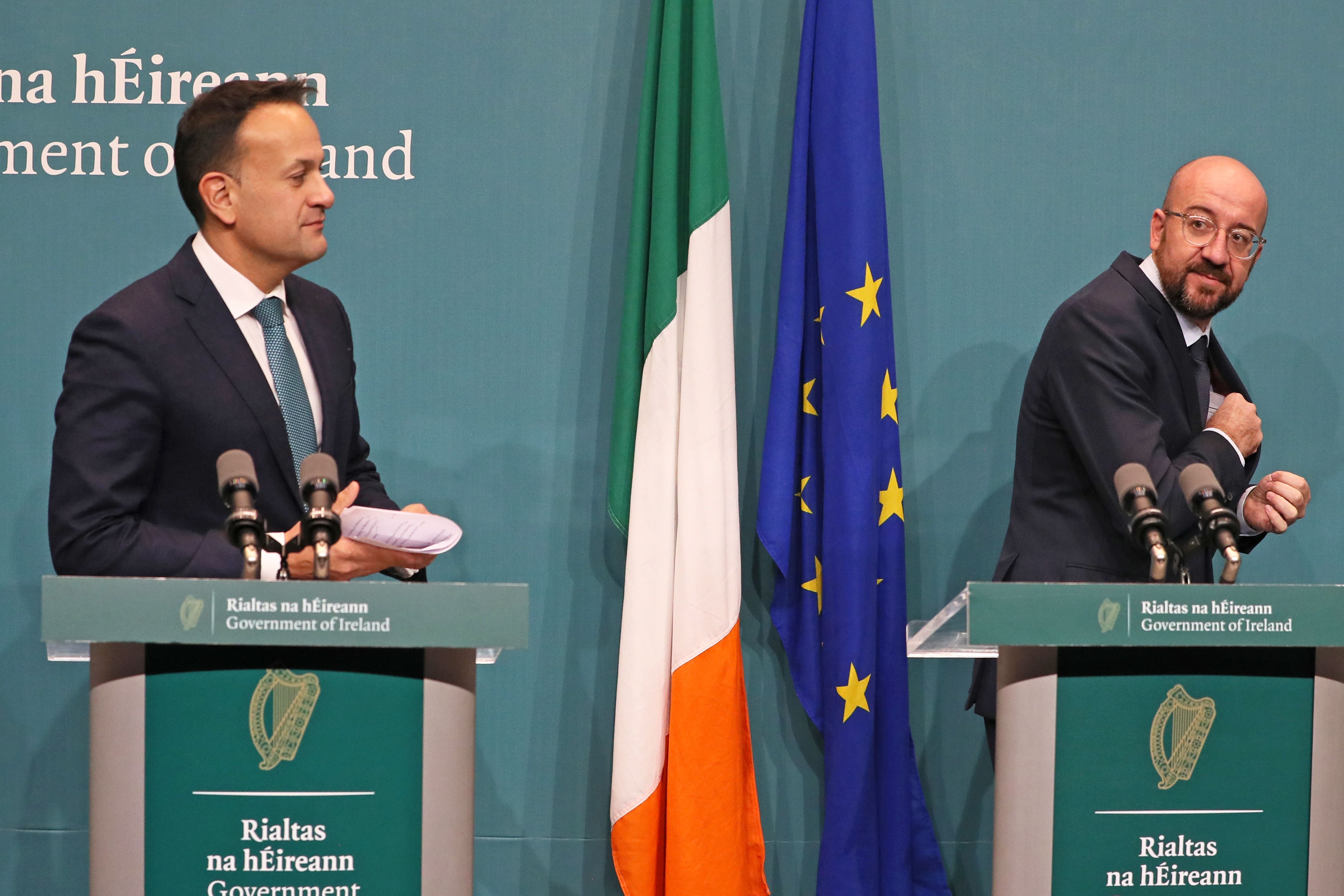 Leo Varadkar with Charles Michel (Brian Lawless/PA)