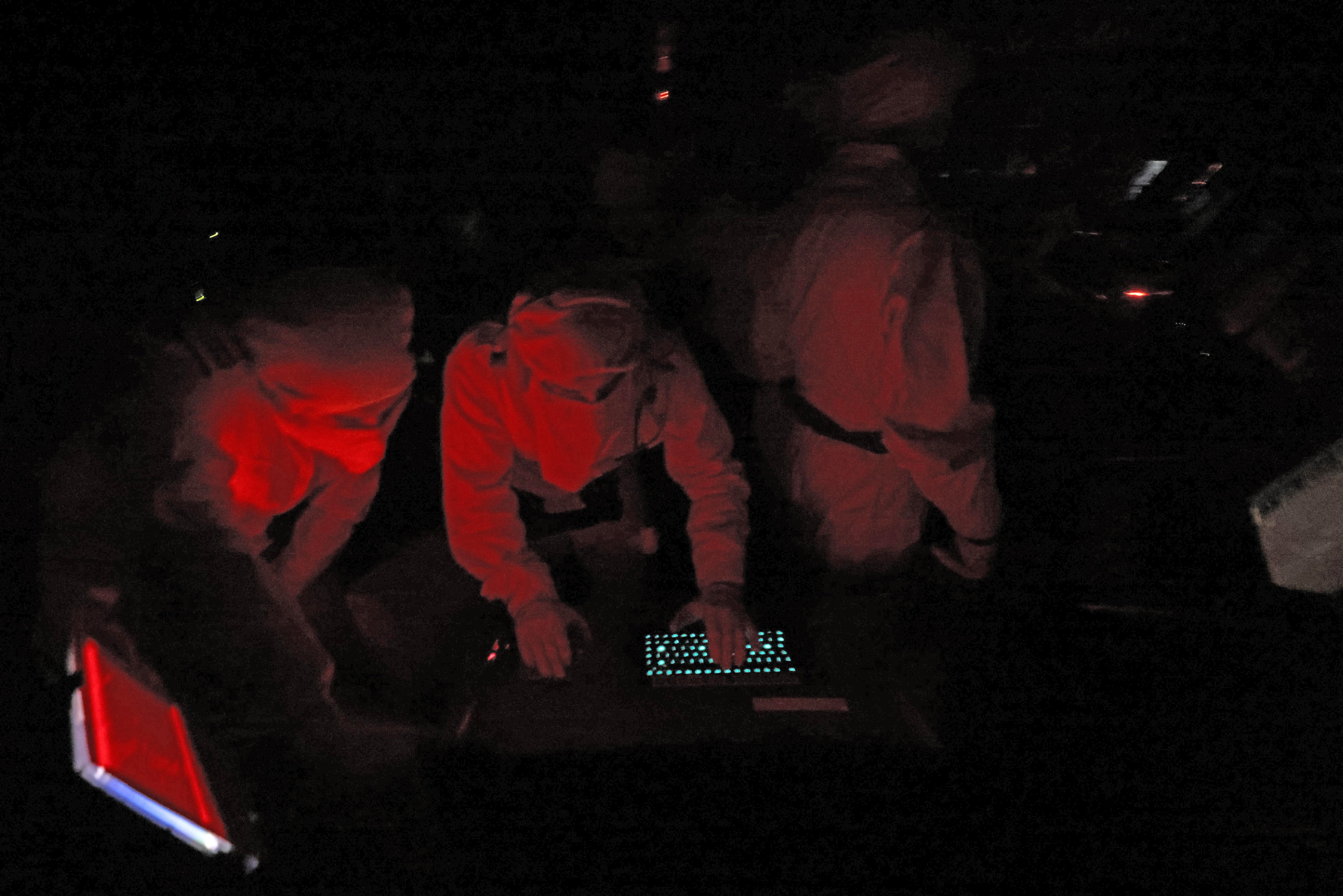 Crew on the HMS Diamond preparing to fire in the Red Sea